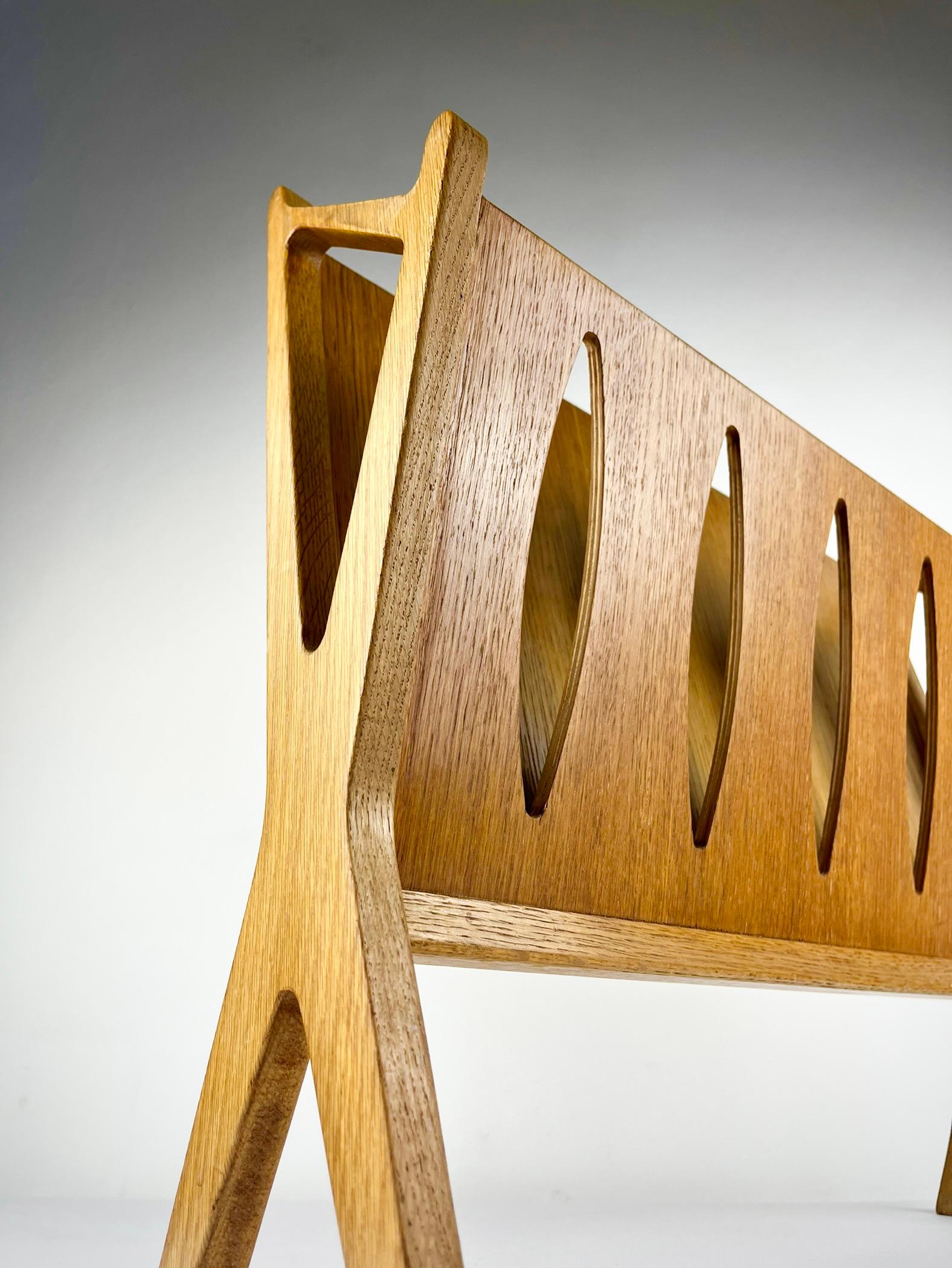 John Herbert for A. Younger Ltd 1960s magazine rack in oak 2