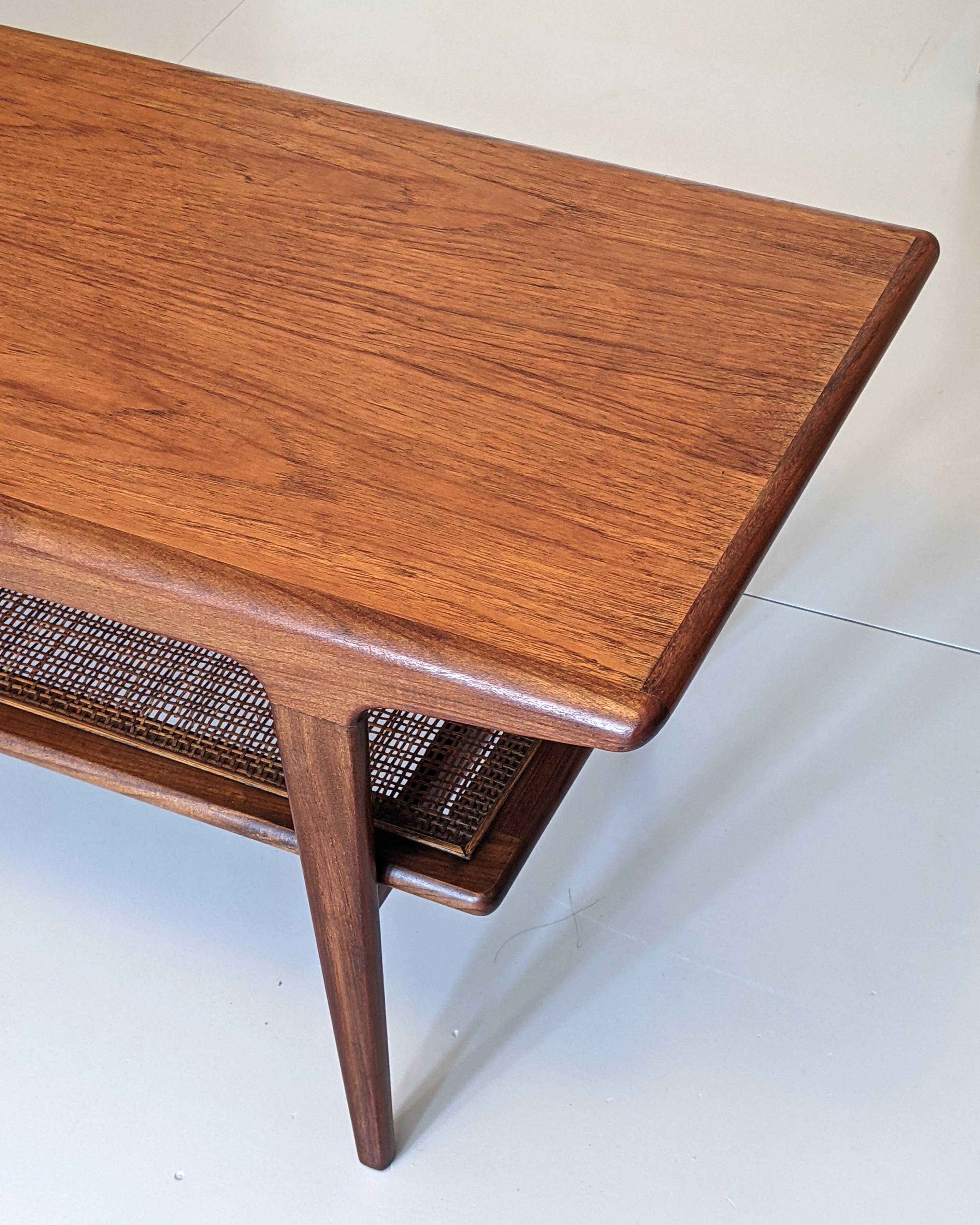 Mid-20th Century John Herbert for Younger, Mid Century Danish Style Teak and Cane Coffee Table