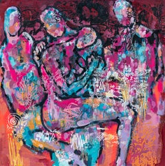 "Catharsis" - Tecnica mista figurativa/astratta vibrante e colorata