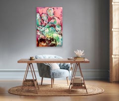 "Love Is Light"- Colorful, Figurative/Abstract Mixed Media Painting