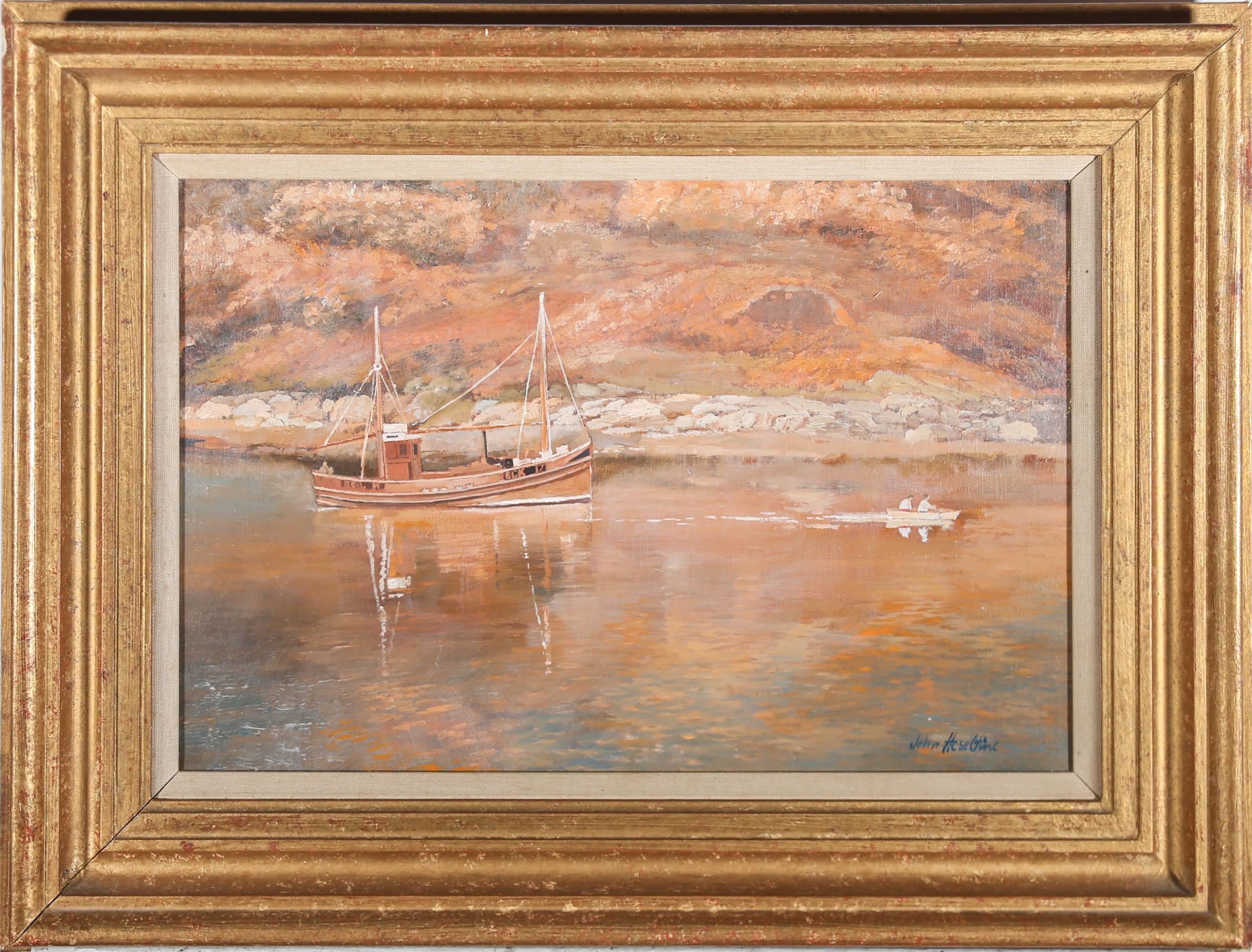 Well presented in a substantial gilt effect frame with canvas slip. Signed. On canvas on stretchers.
