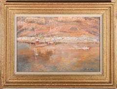 John Heseltine (1923-2016) – Ölgemälde, Fischerboot bei Sonnenuntergang, 20. Jahrhundert