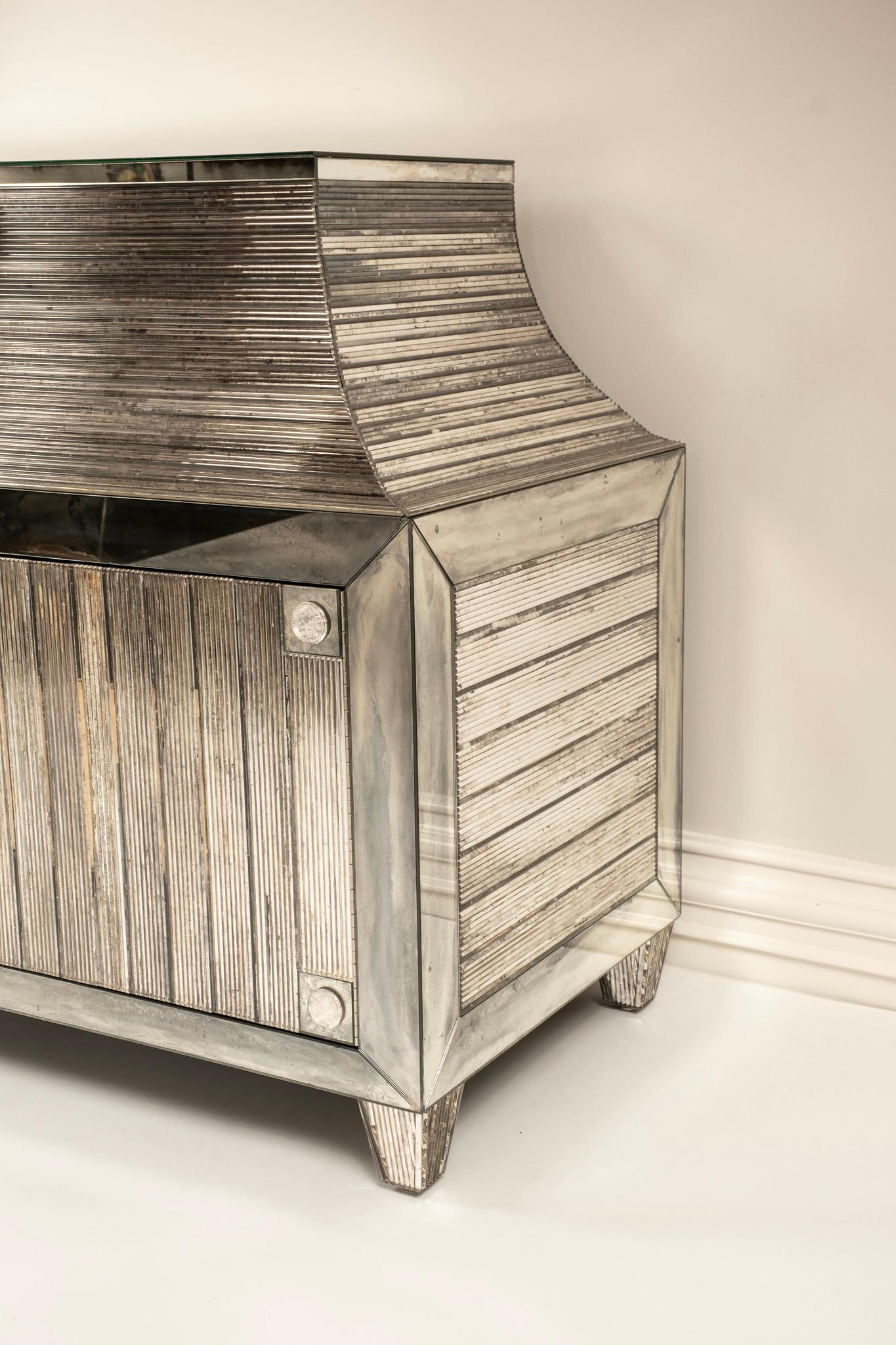 John Himmel Reeded Mirror Neoclassical Style Cabinet For Sale 8