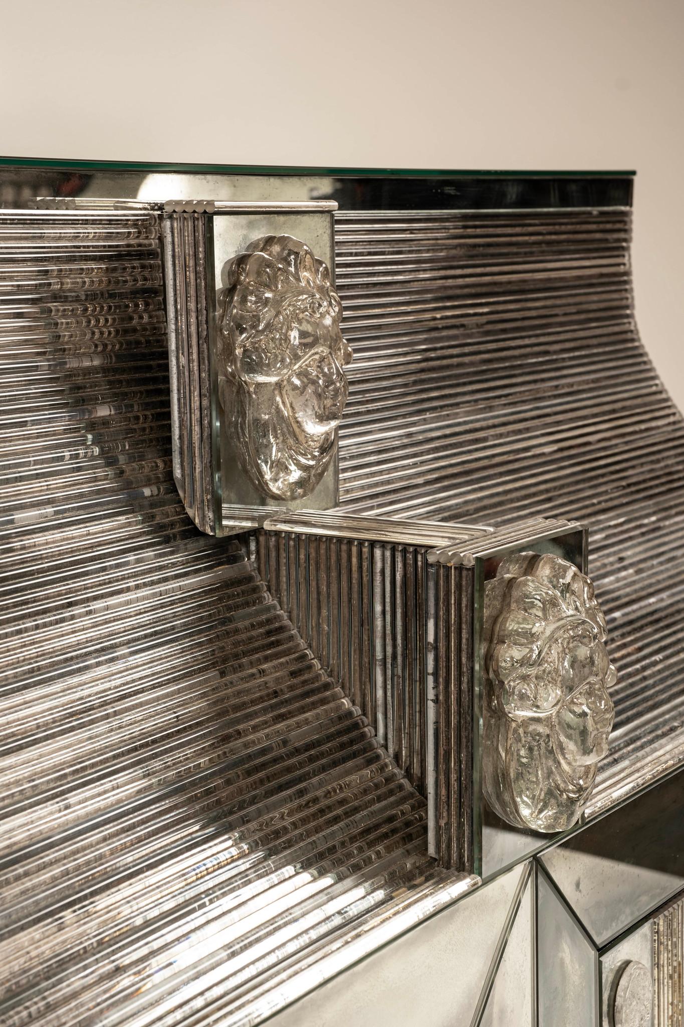John Himmel Reeded Mirror Neoclassical Style Cabinet For Sale 4