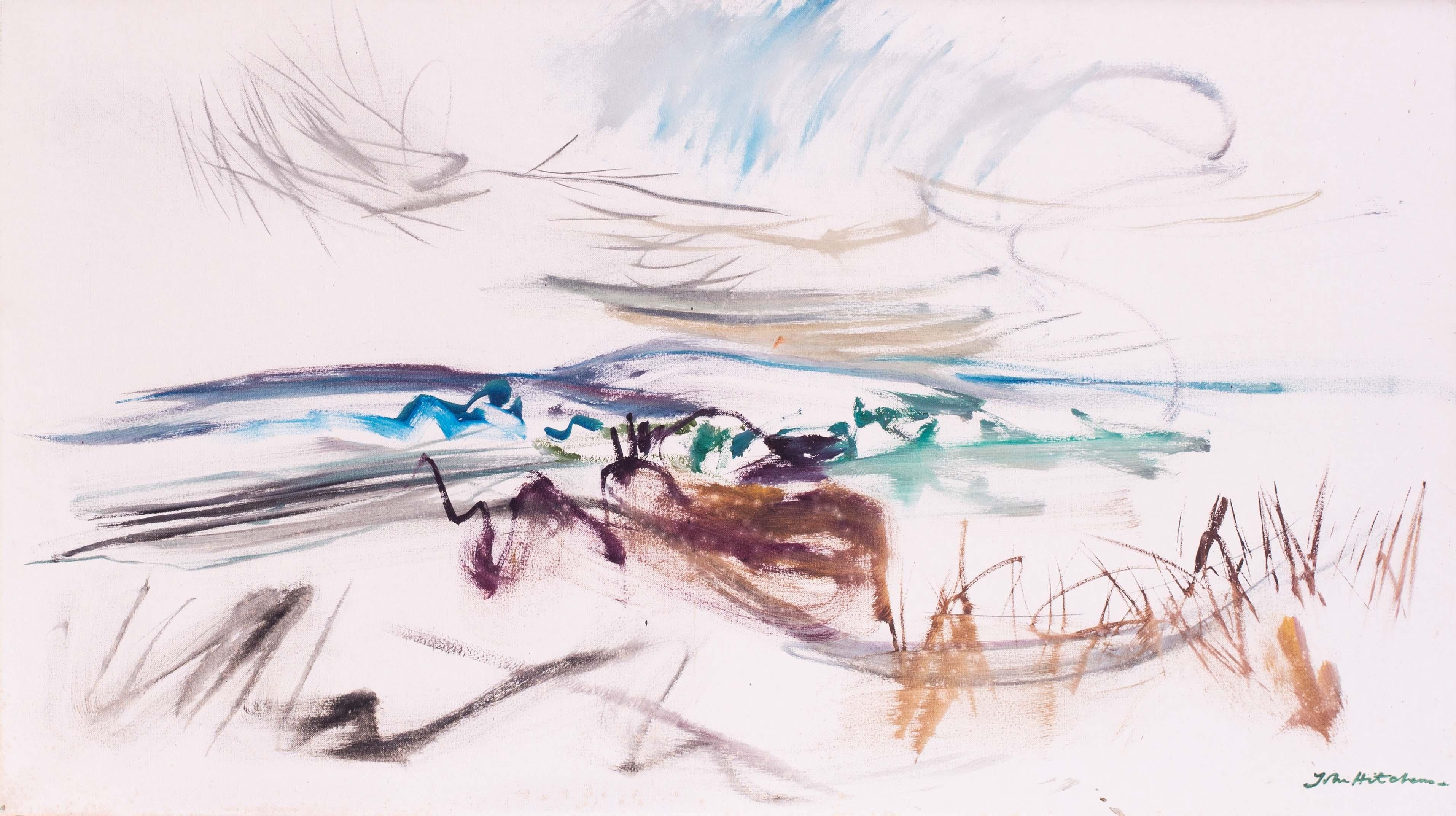 1963 Paisaje al óleo de John Hitchens, Británico, Moderno, firmado y titulado en venta 1