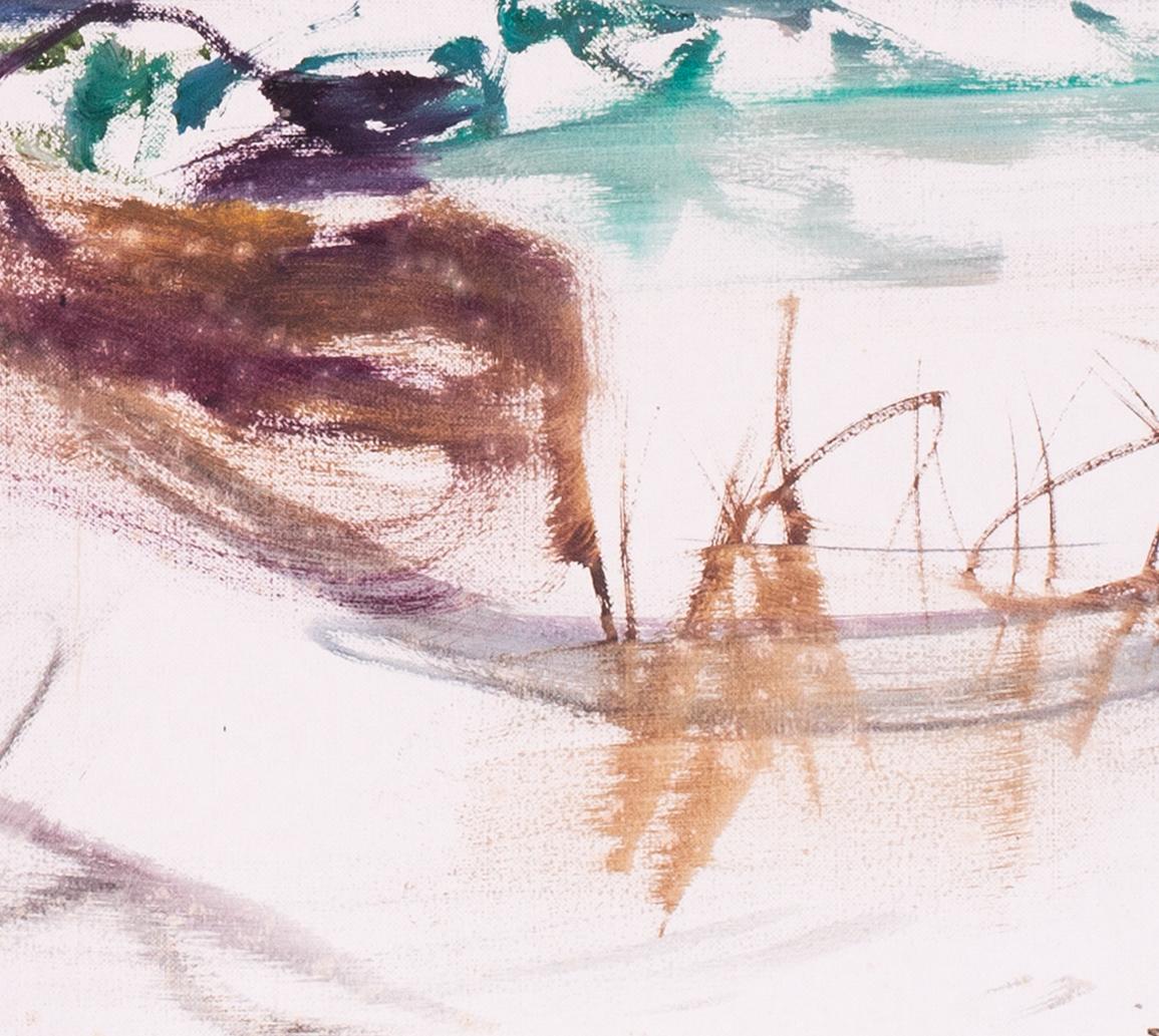 1963 Paisaje al óleo de John Hitchens, Británico, Moderno, firmado y titulado en venta 3