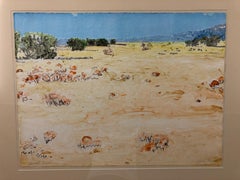 Bernal Ghost, von John Hogan, Mischtechnik, Monotypie, einmalig, gelb, braun, blau