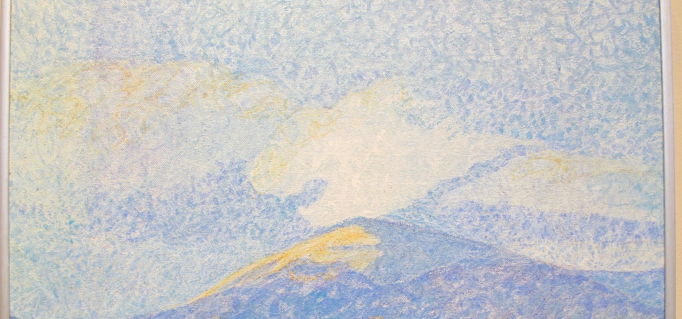 Clouds Over the Jemez, einzigartiges Gemälde, neue Mexico-Landschaft, Wolken, Berge (Grau), Landscape Painting, von John Hogan