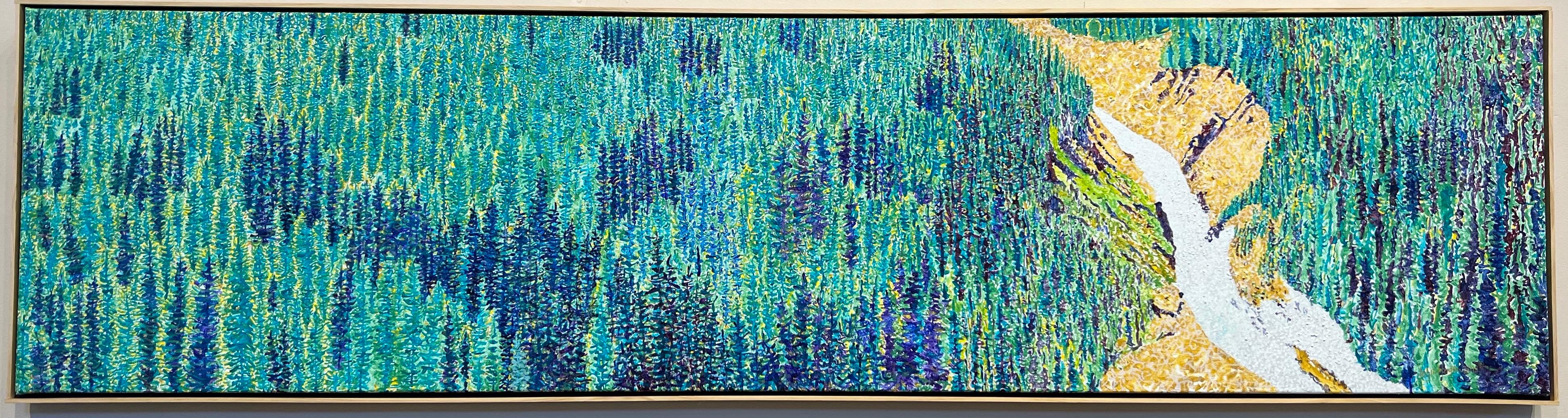 Forest and Mountain Stream, landscape, painting, by John Hogan, Santa Fe, blue

John Hogan A graduate of Northeast Louisiana State University with a bachelor's degree and New Mexico Highlands University with a Masters in Art Hogan studied with