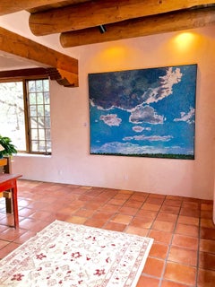 Summer Sky, sky painting, blues, texture, vivid color, western sky John Hogan