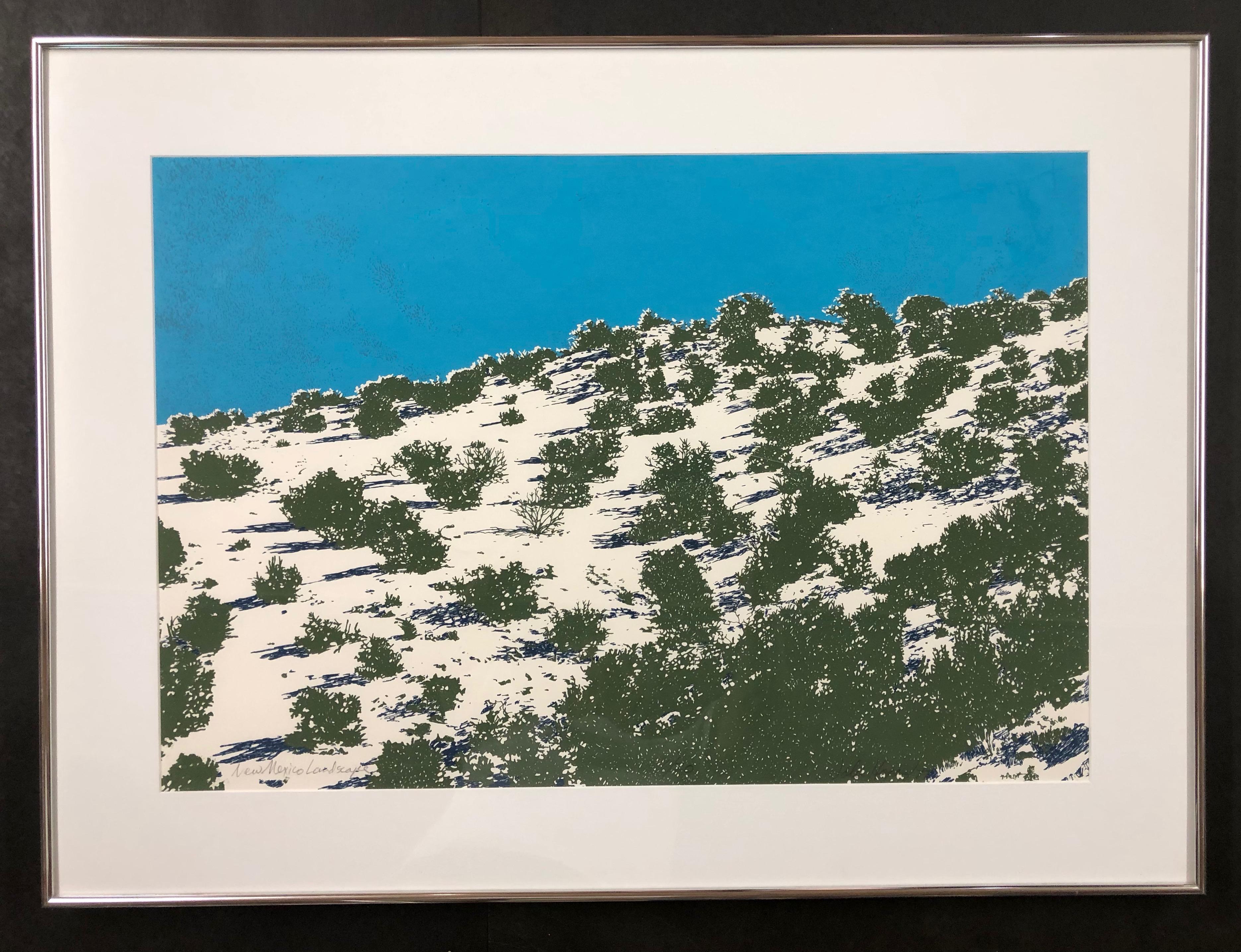 New Mexico Landscape by John Hogan, serigraph screen print limited edition