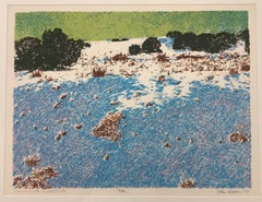 Prairie Winter - Cerrillos Flats, by John Hogan, serigraph, New Mexico Landscape