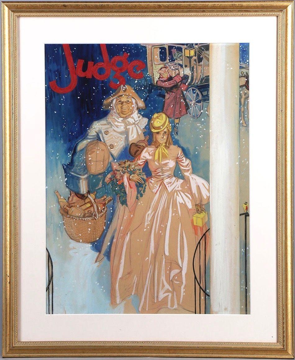 A Christmas Number,  Judge Magazine Cover - Painting by John Holmgren