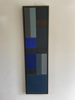 Untitled Blue Abstract Number 1.  Geometric Oil painting