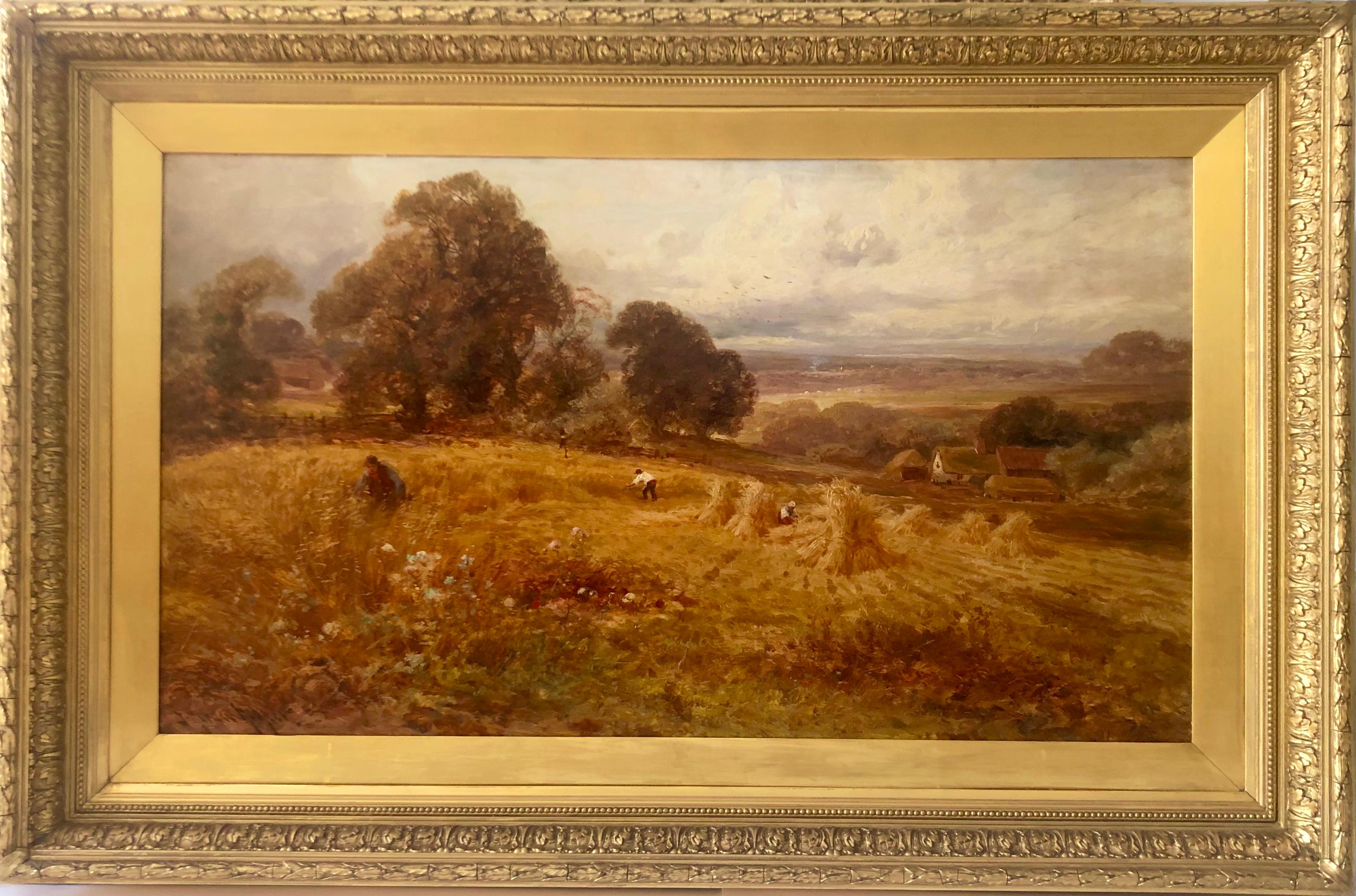 John Horace Hooper Landscape Painting - Harvest Time Surrey England