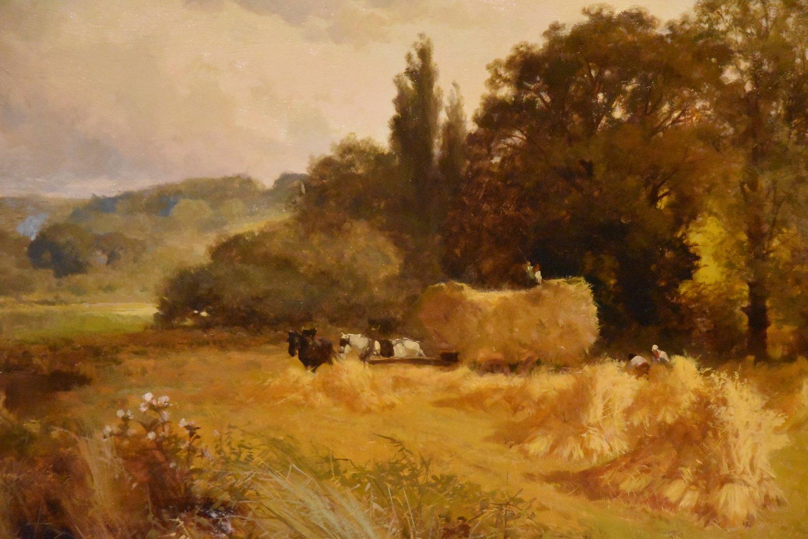 Peinture à l'huile de John Horace Hooper « Harvest Time Near Henley » en vente 2