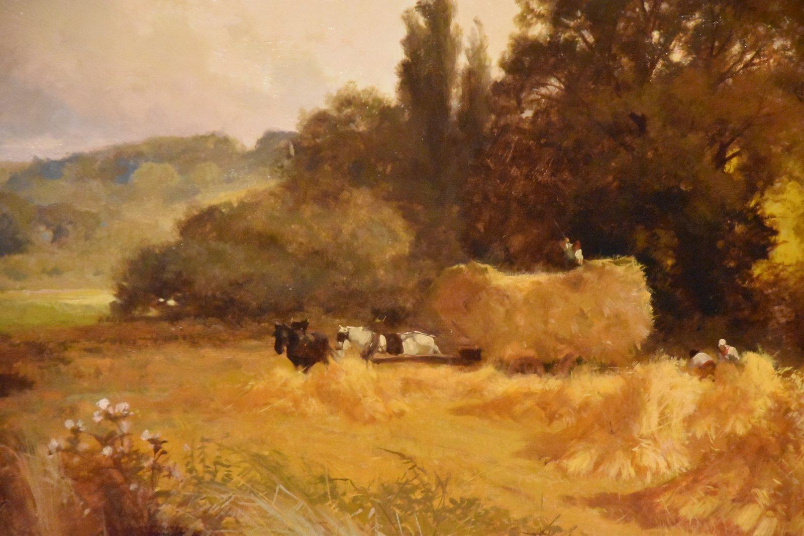 Peinture à l'huile de John Horace Hooper « Harvest Time Near Henley » en vente 3