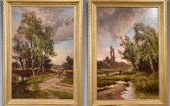 Oil Painting by John Horace Hooper "Parting Day" and "Near Chester"