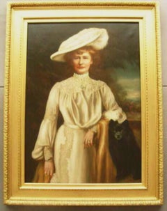 19thc Oil Portrait of Lady Dunbar of Mochrum