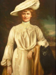 Antique 19thc Oil Portrait of Lady Dunbar of Mochrum