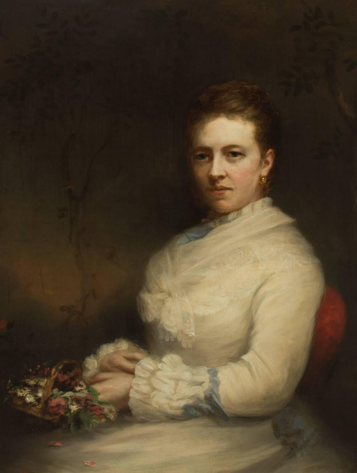 John Horsburgh (1835-1924) - Signed 1877 English Oil, Portrait of a Lady 3