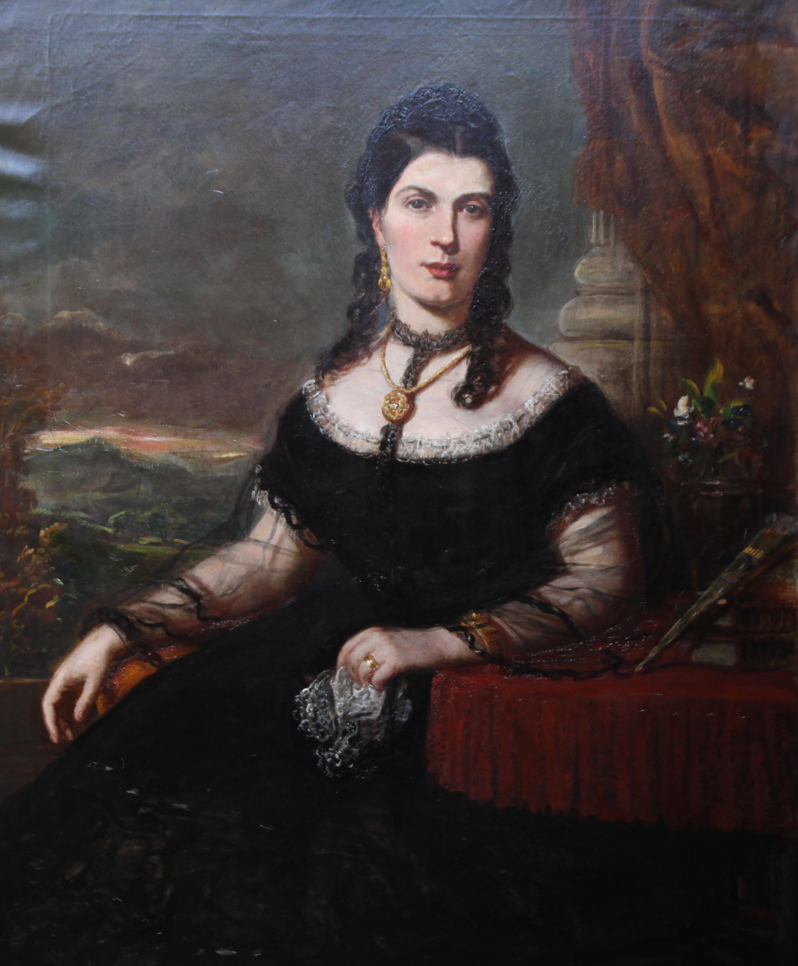 Portrait of a Lady - Scottish art Victorian oil painting Edinburgh society lady 5