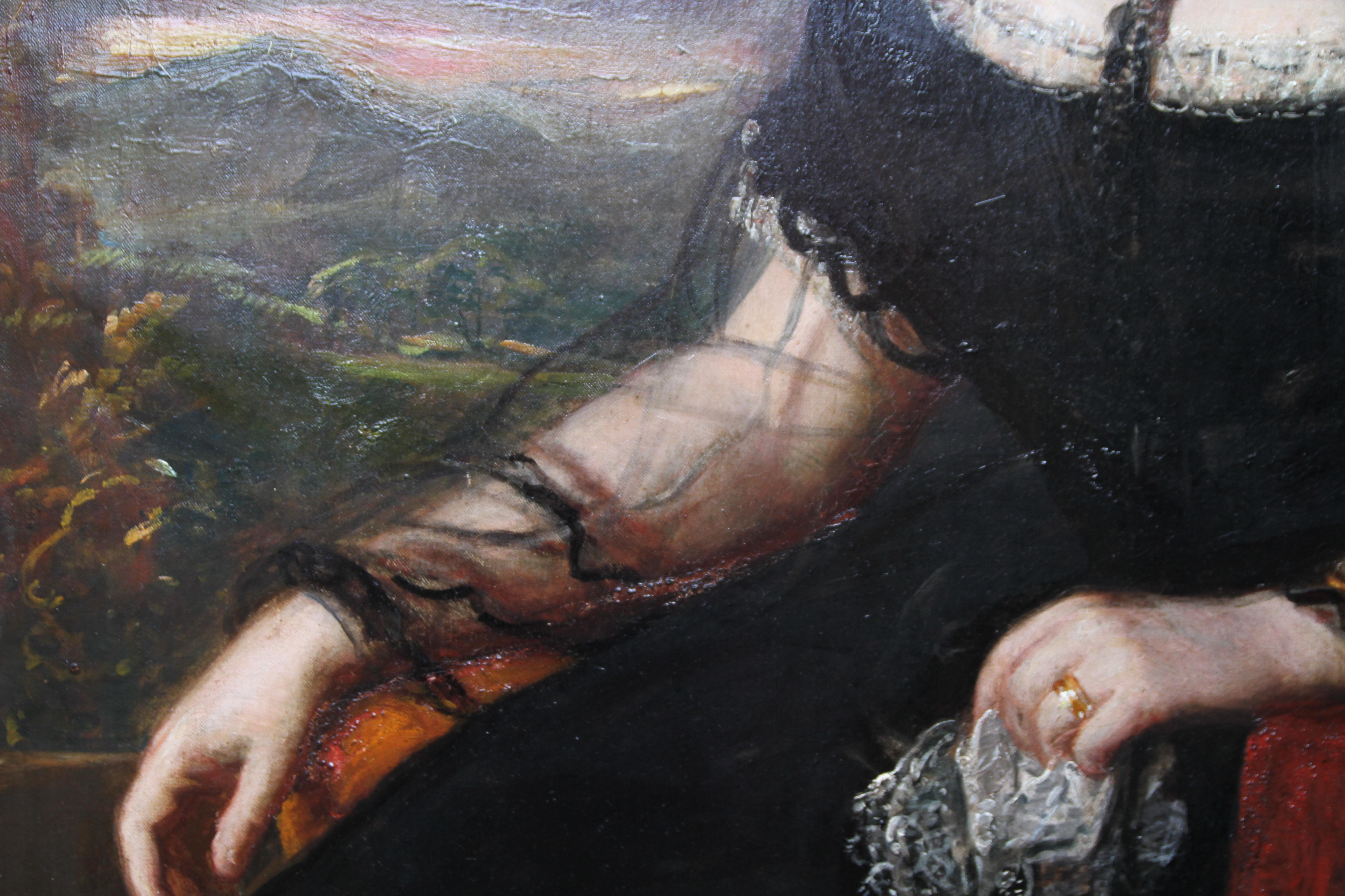 Portrait of a Lady - Scottish art Victorian oil painting Edinburgh society lady 1