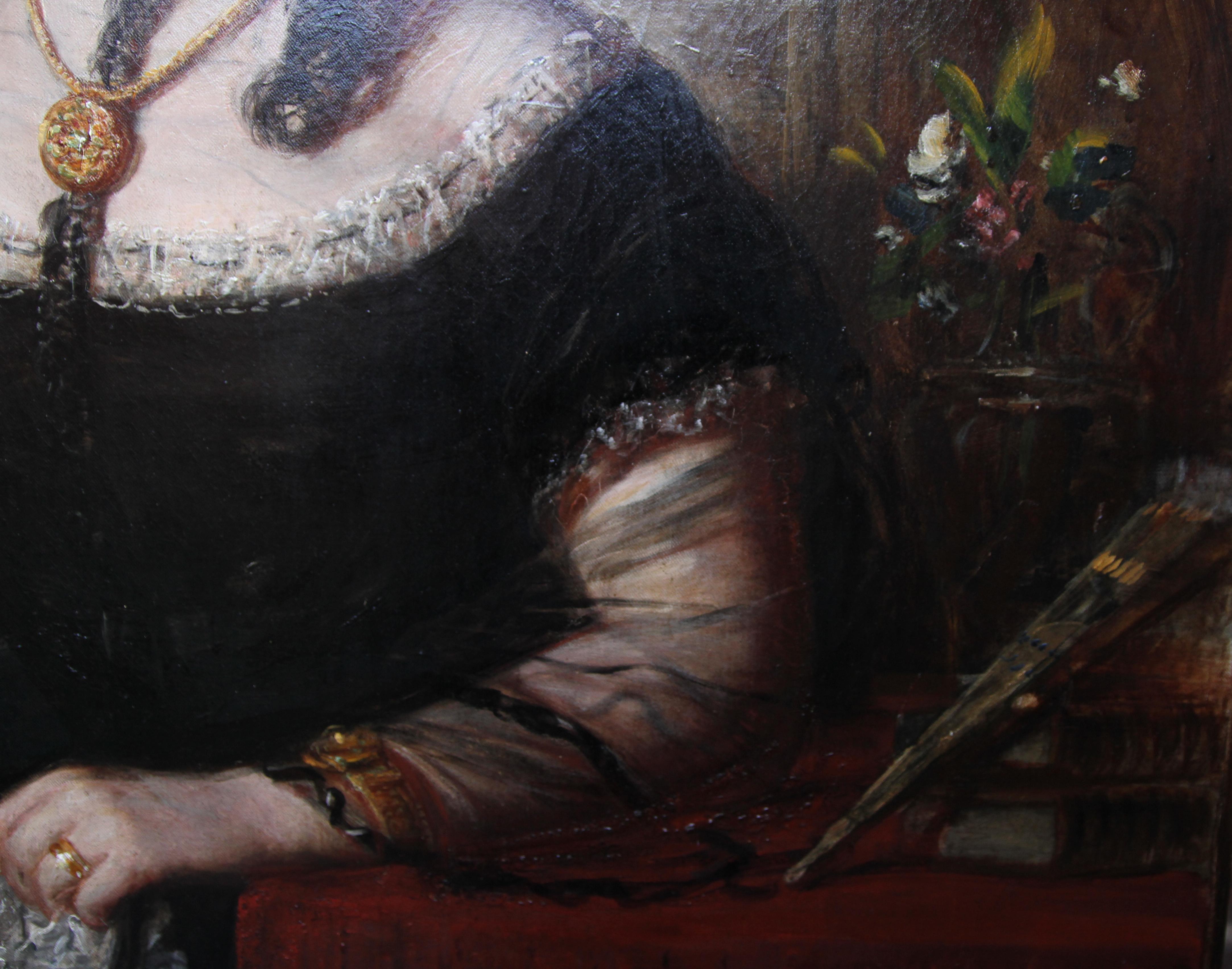 Portrait of a Lady - Scottish art Victorian oil painting Edinburgh society lady 2