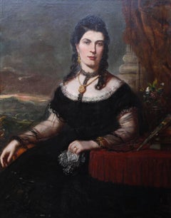 Portrait of a Lady - Scottish art Victorian oil painting Edinburgh society lady