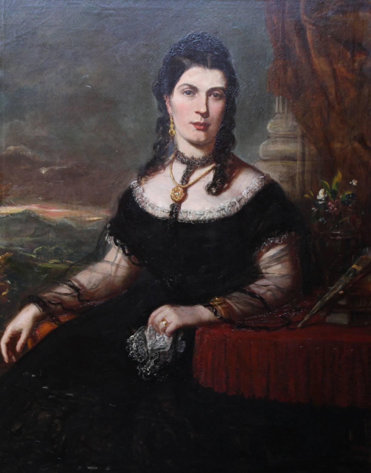 John Horsburgh Portrait Painting - Portrait of a Lady - Scottish art Victorian oil painting Edinburgh society lady