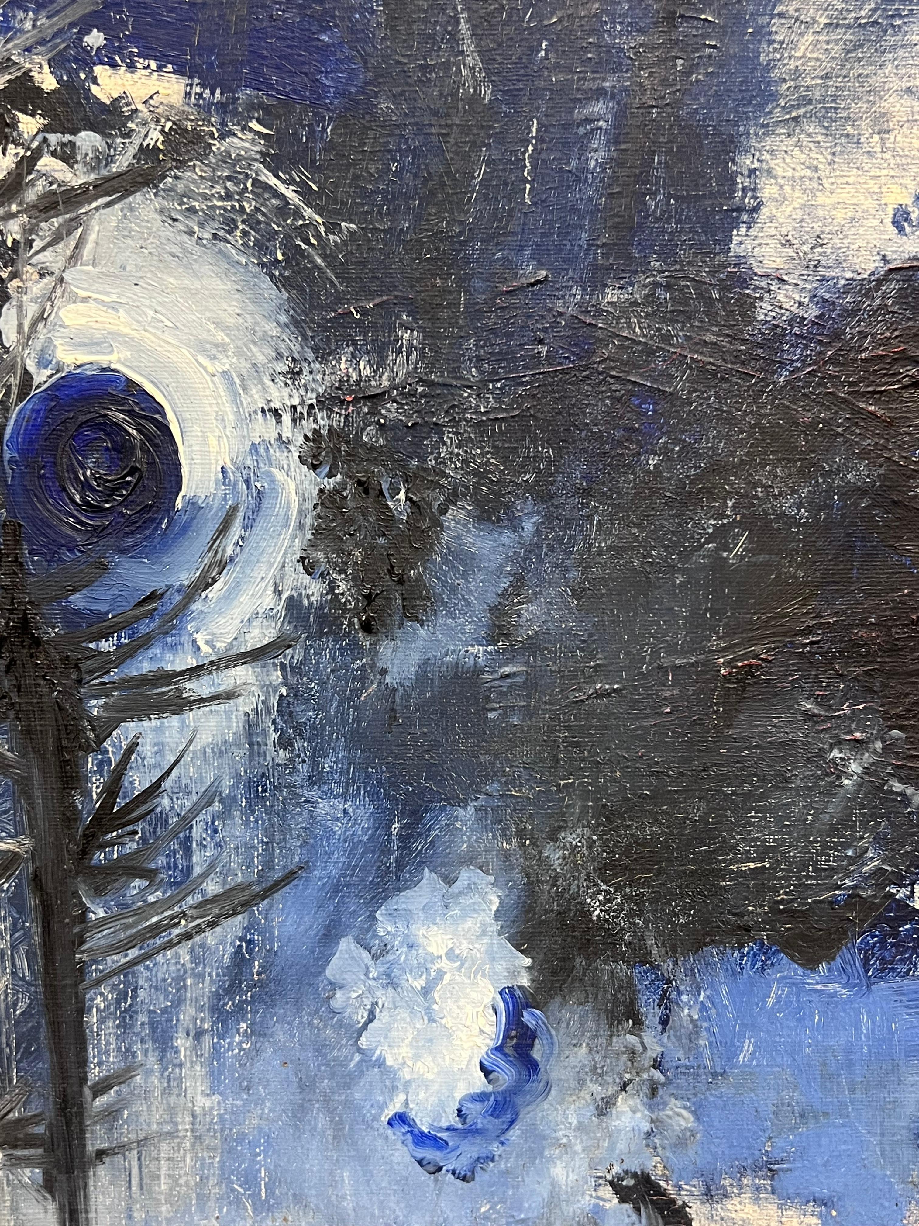 Blu notte astratto
di John Horwill, ARCA (Regno Unito, 1927-1997)
olio su tela firmato, incorniciato
incorniciato: 15 x 19 pollici
tela: 12 x 16 pollici
Provenienza: collezione privata, Cotswolds, Inghilterra
Condizioni: ottime