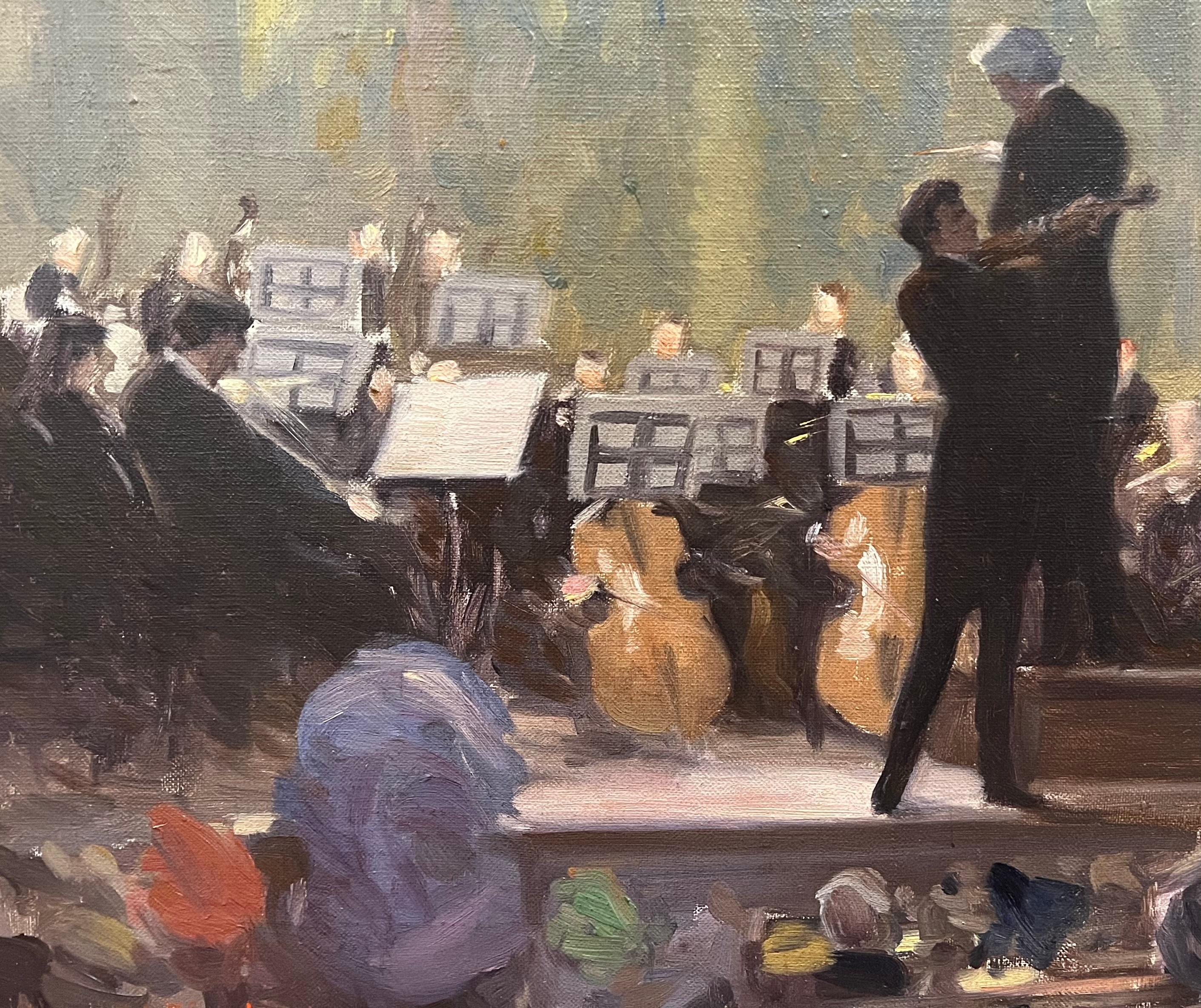 ASHCAN Escuela Impresionista Antigua NYC Orquesta SYMPHONY Violín Pintura 1