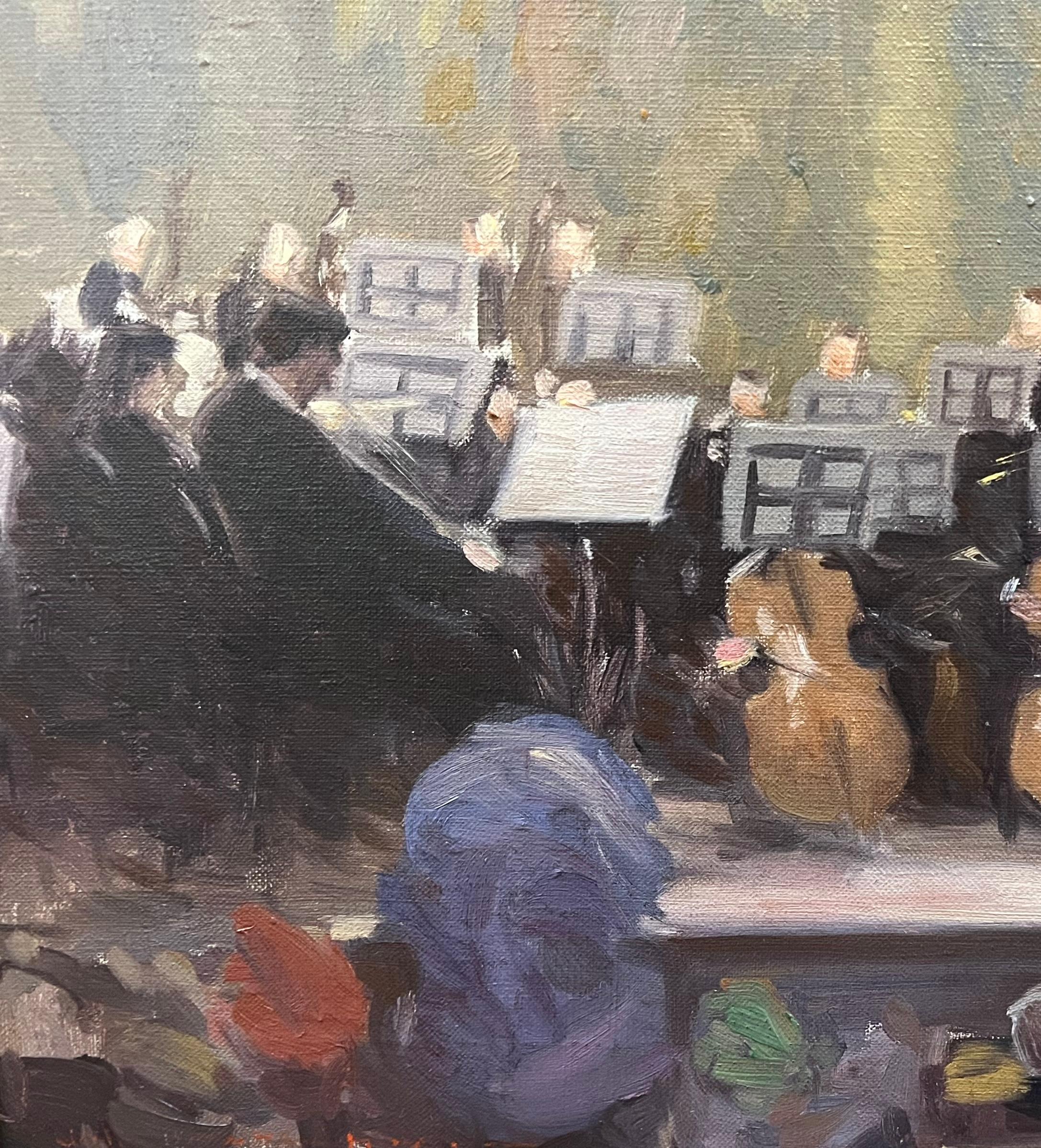ASHCAN Escuela Impresionista Antigua NYC Orquesta SYMPHONY Violín Pintura 4