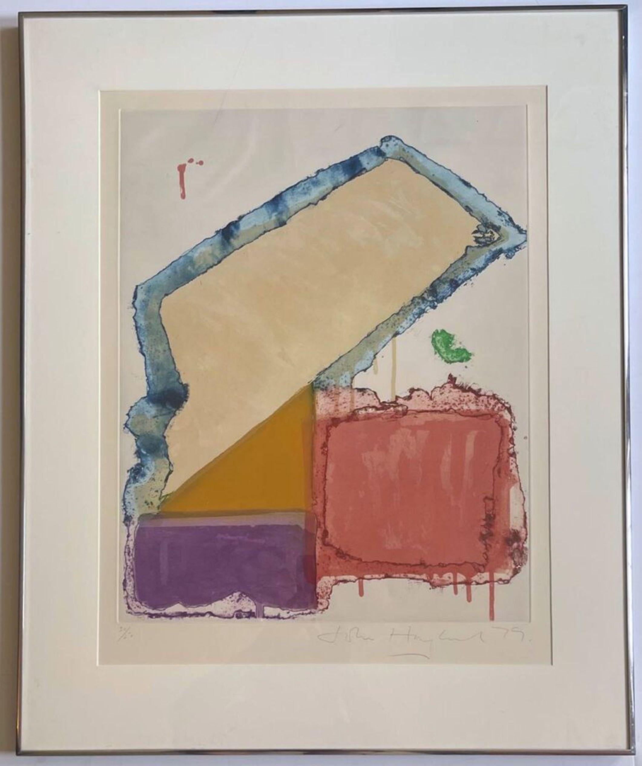 Abstract Expressionist aquatint and spit-bite print, signed/N, corp de-accession - Print by John Hoyland