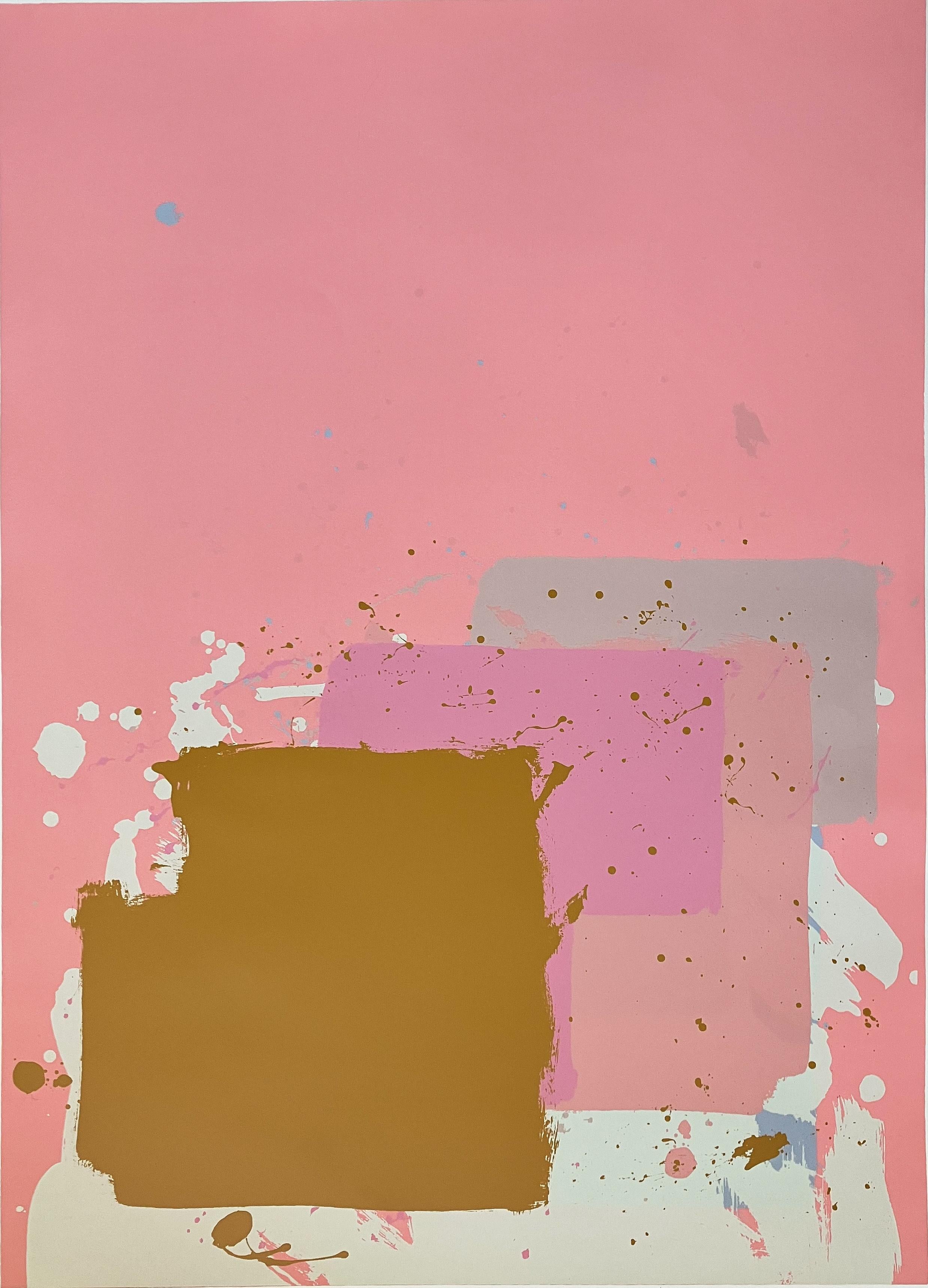 Brown Block on Pink - from the New York Suite - Print by John Hoyland