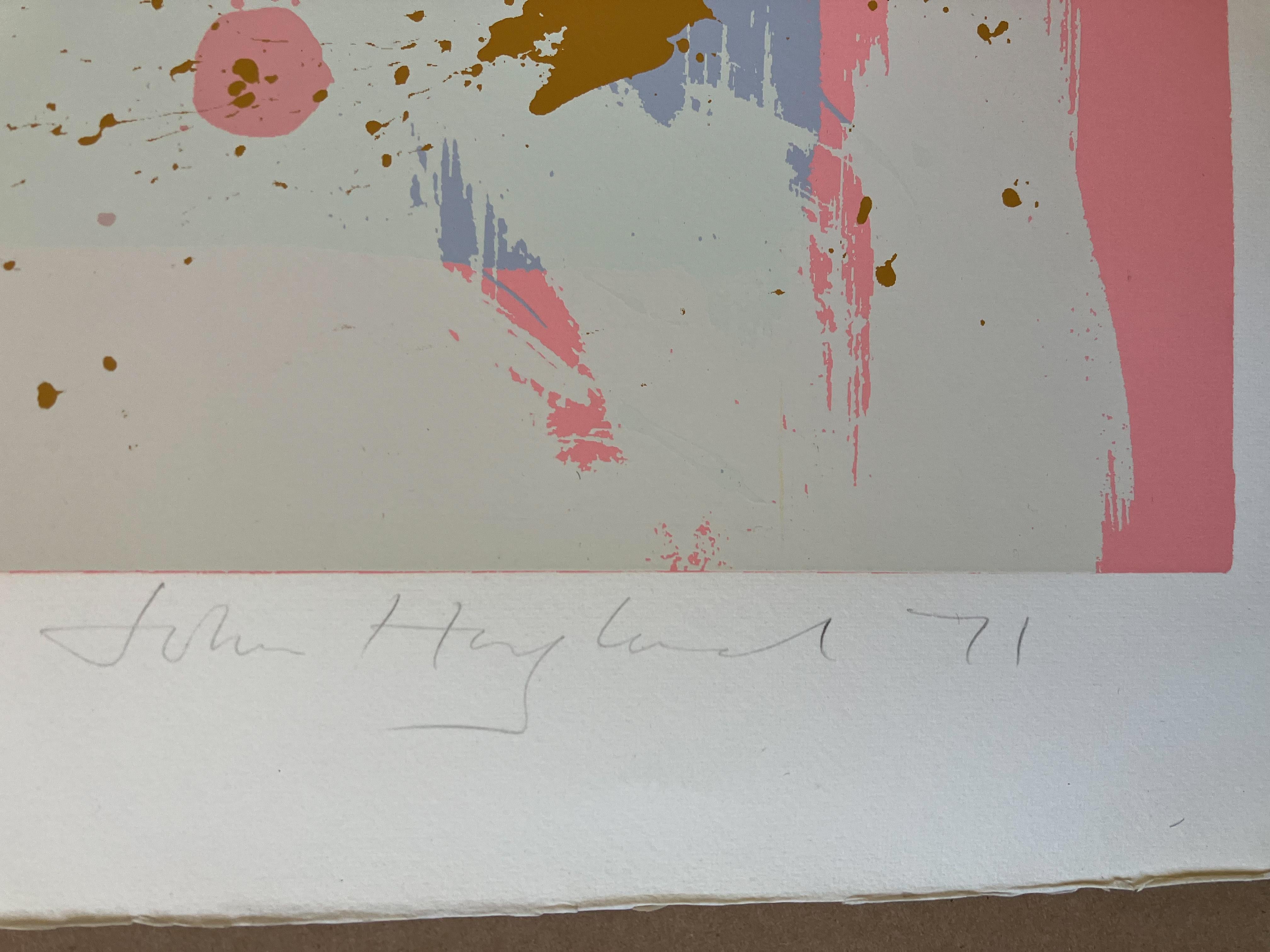 Brown Block auf Pink - aus der New York Suite (Abstrakter Expressionismus), Print, von John Hoyland