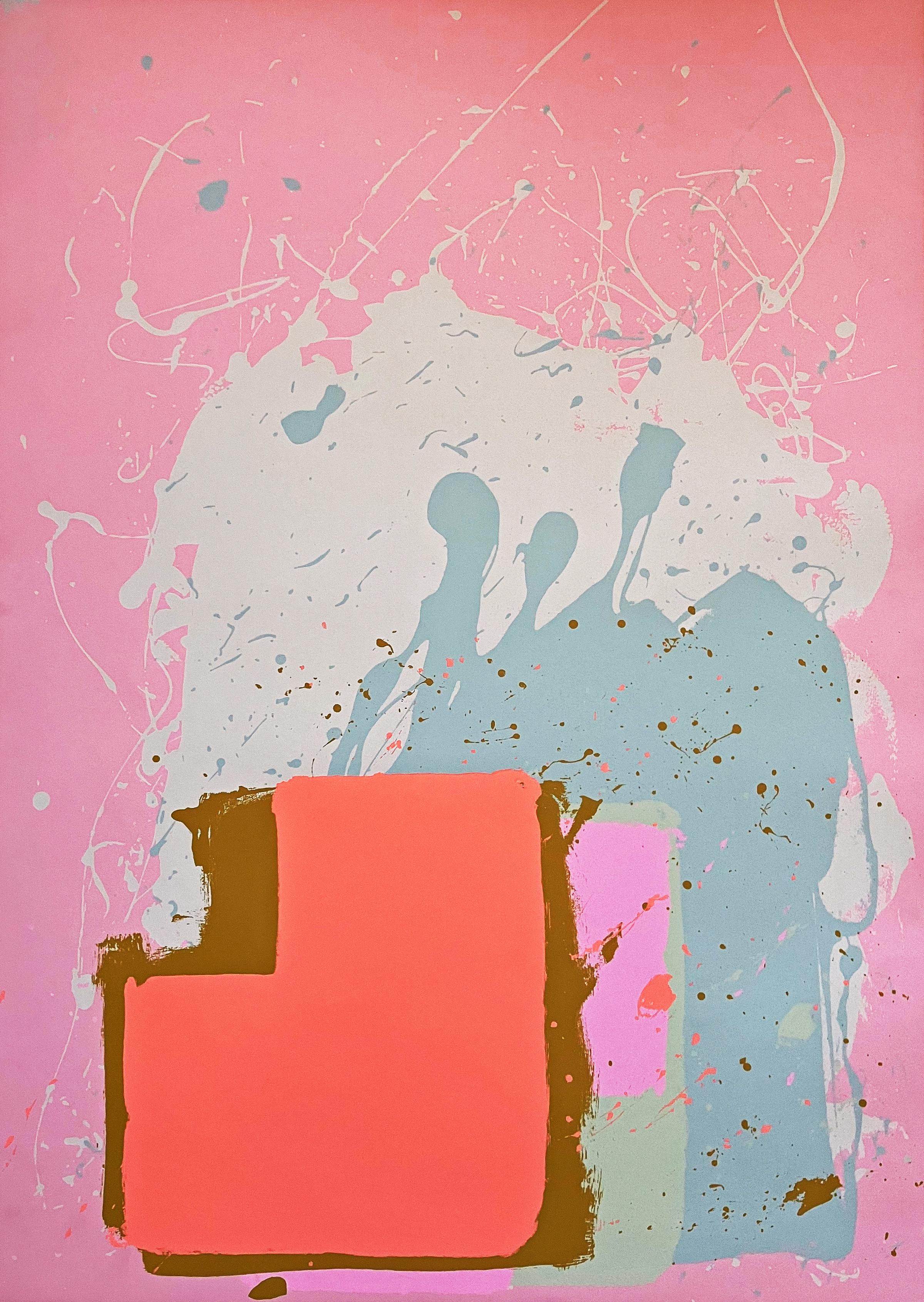 Red Block on Pink - from the New York Suite - Print by John Hoyland
