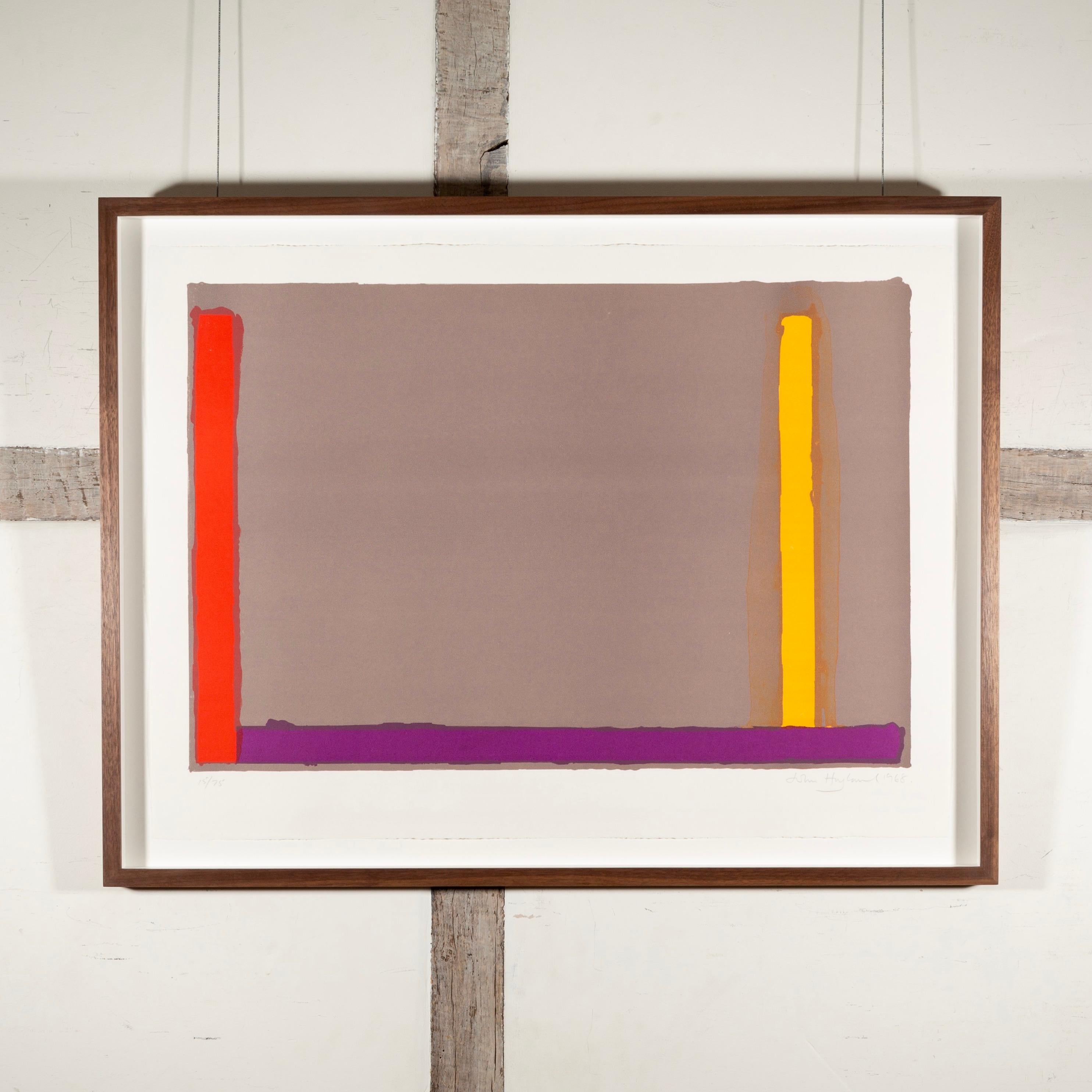 Piccola svizzera grigia, 1968 - Stampa litografica astratta minimalista del XX secolo - Print di John Hoyland
