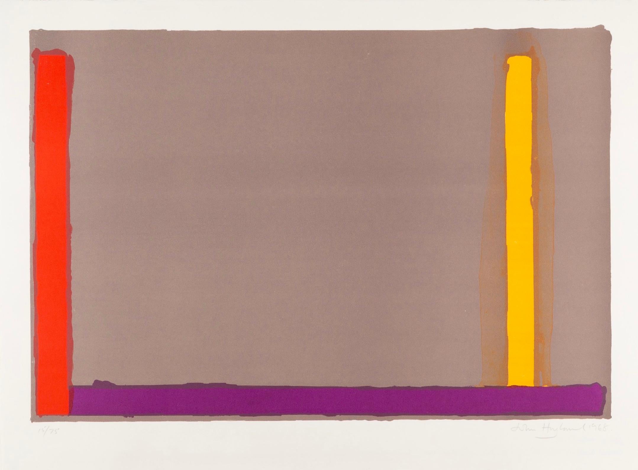 Abstract Print di John Hoyland - Piccola svizzera grigia, 1968 - Stampa litografica astratta minimalista del XX secolo