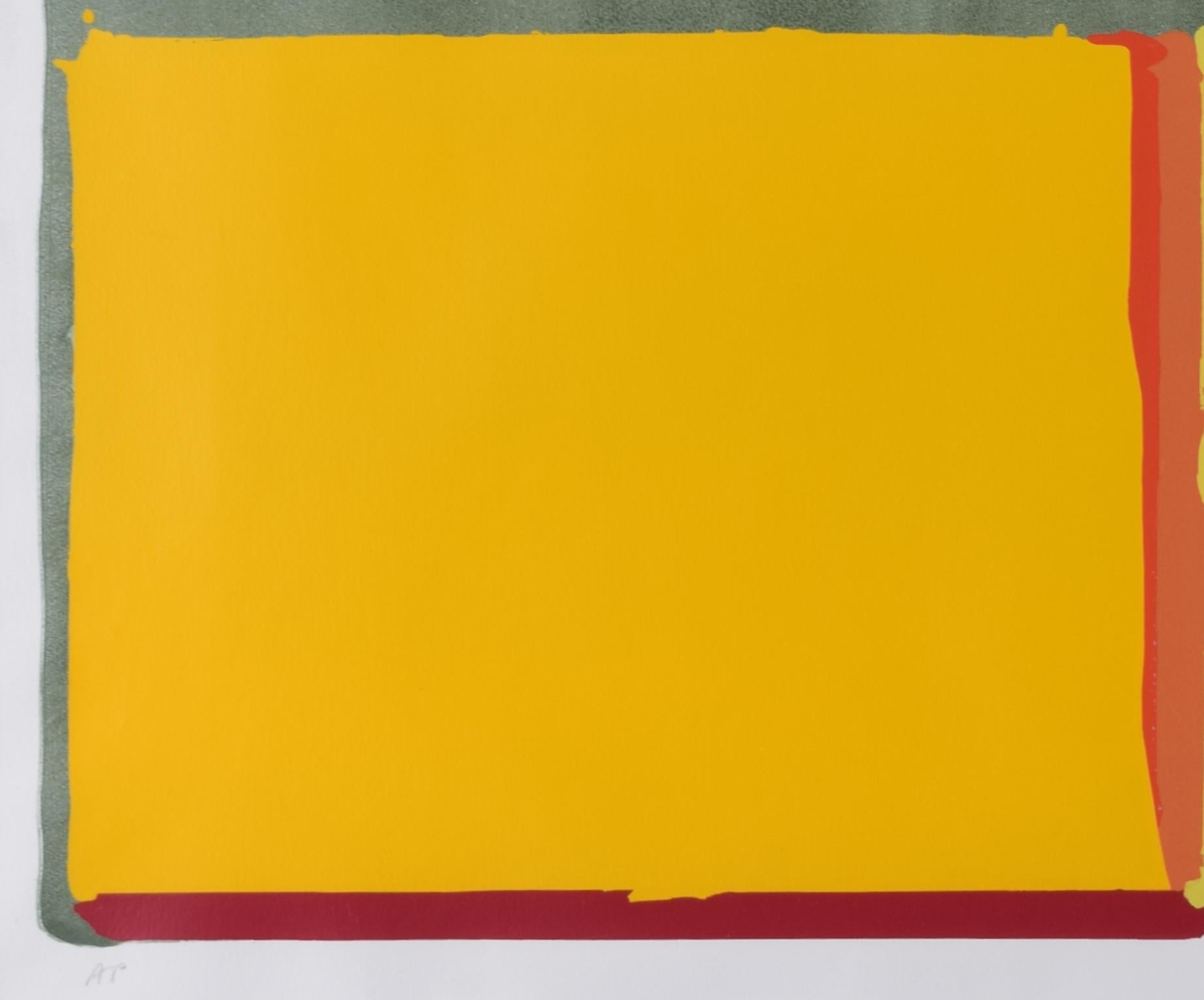 Yellows abstract screenprint by John Hoyland 1960s Modern British Art For Sale 1