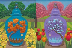 Four Seasons : colorful figurative work of art 