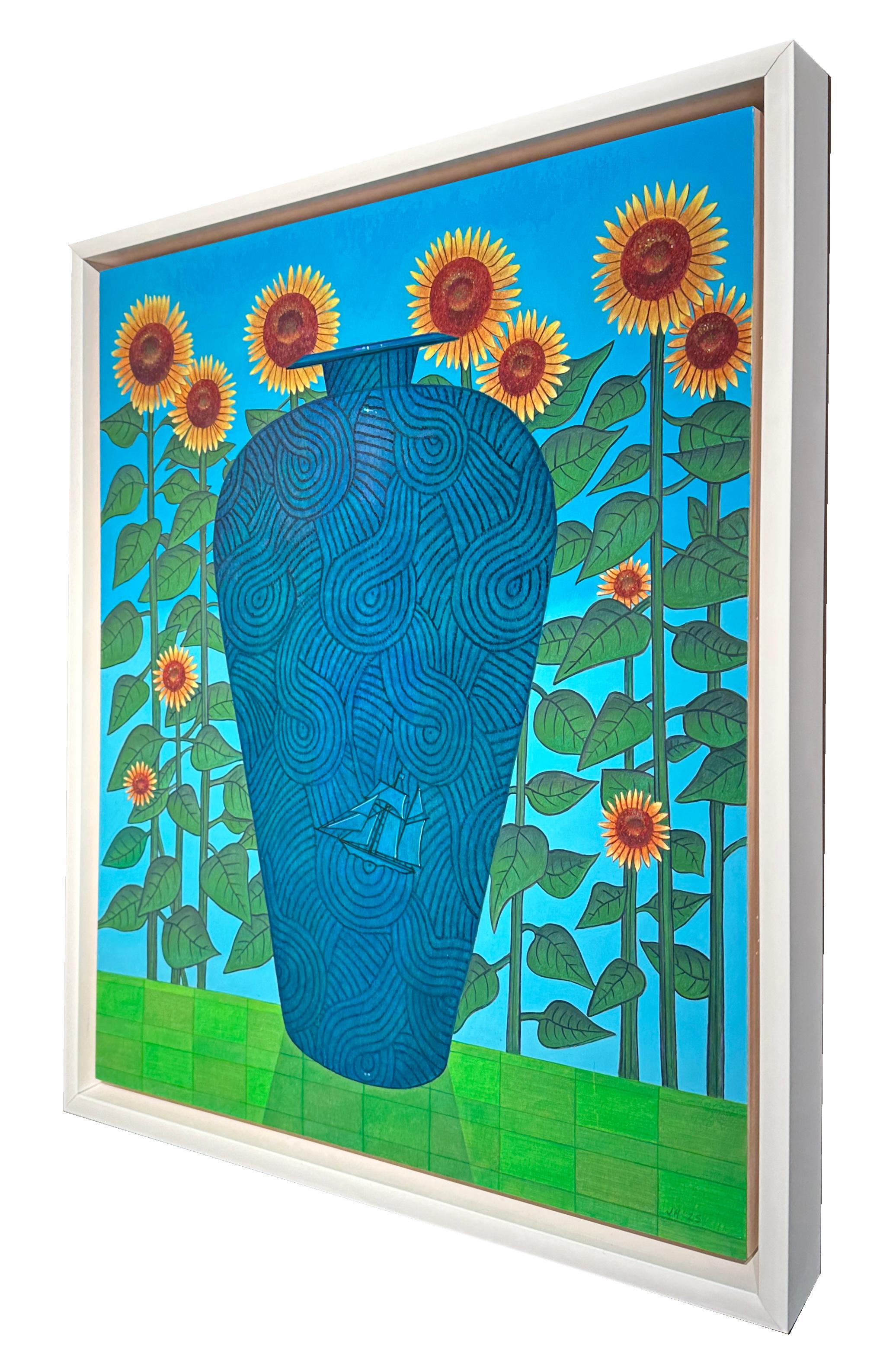 Tempest - Symbolist Still Life with Maritime Imagery - Oil on Panel - Surrealist Painting by John Hrehov