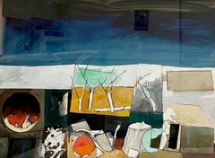 Figuratives abstraktes Gouache-Gemälde „Hibernation“ John Hultberg, Bay Area, 1950er Jahre