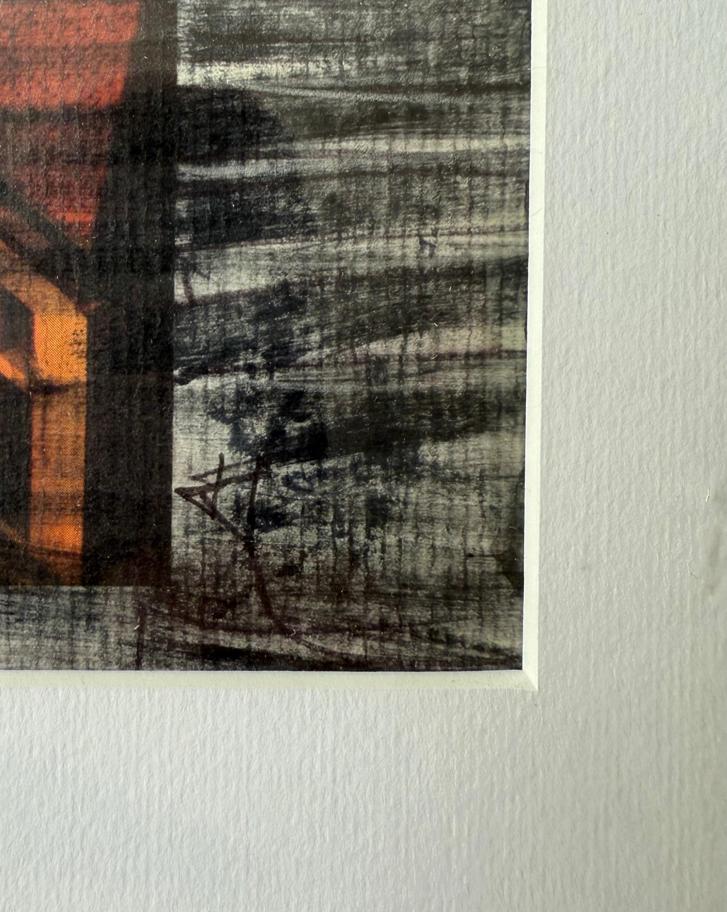 Área de la Bahía Pintura al gouache abstracta figurativa 