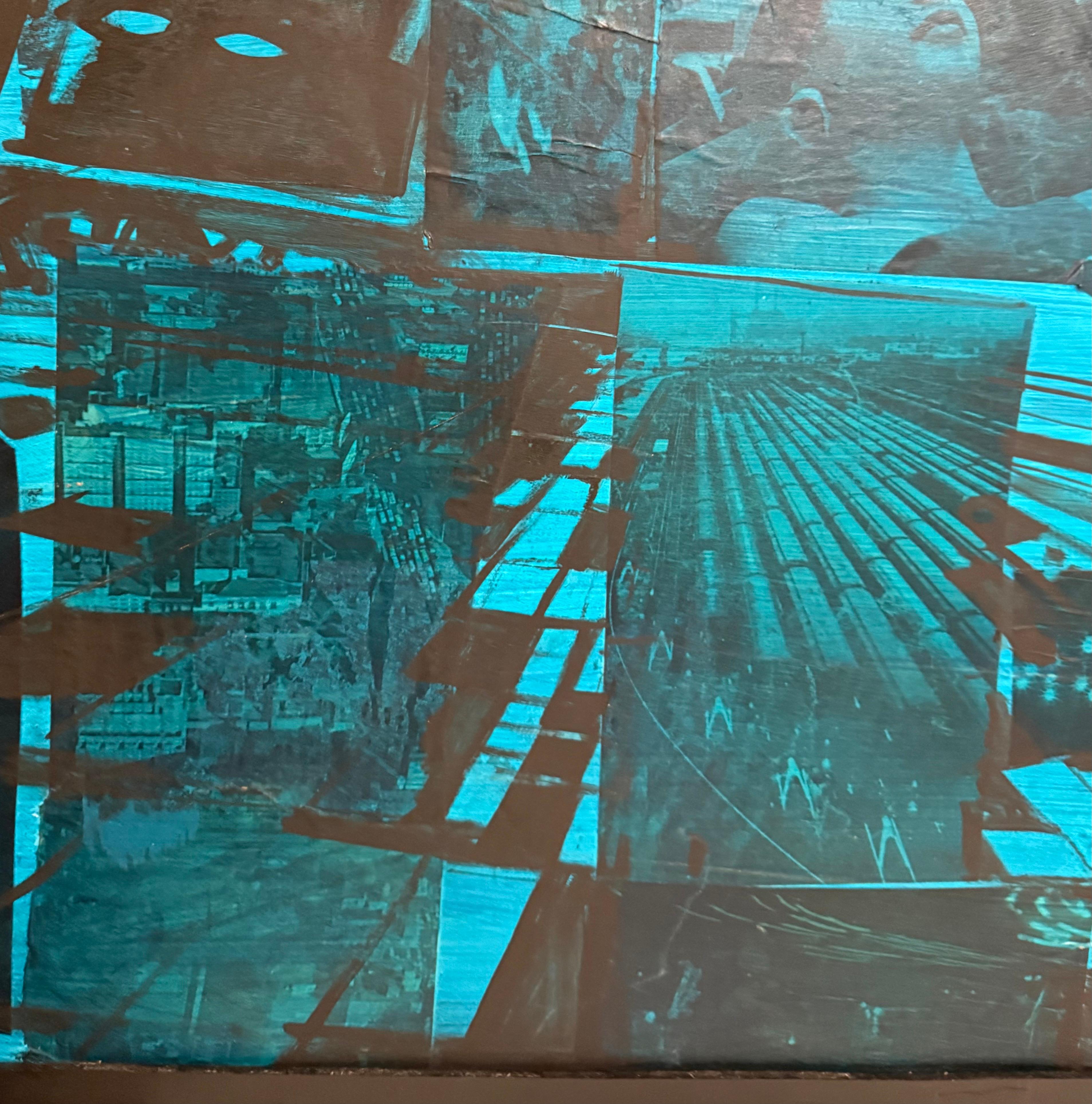 Large John Hultberg SF Bay Area Artist Abstract Expressionist Collage Painting For Sale 9