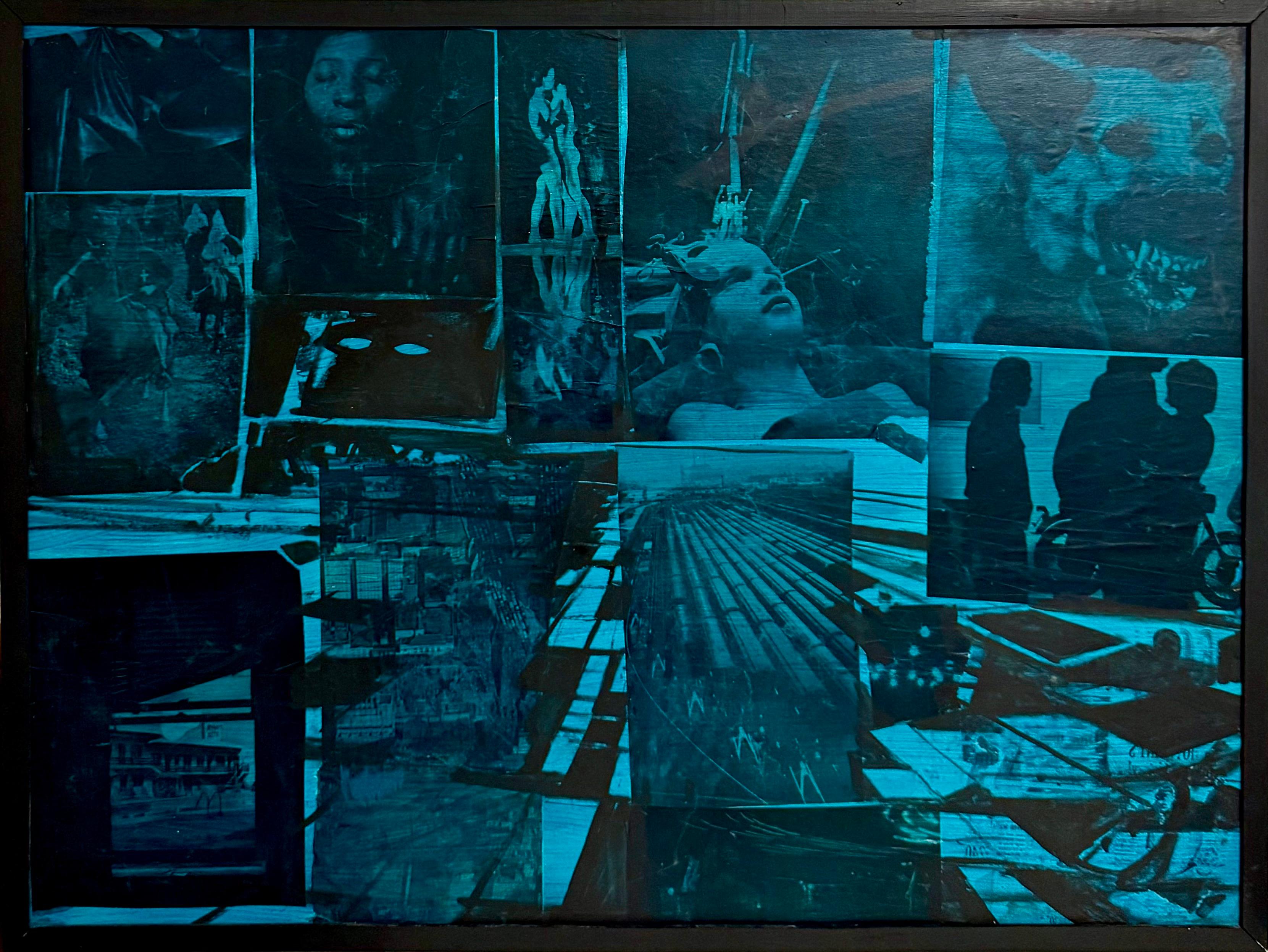 Large John Hultberg SF Bay Area Artist Abstract Expressionist Collage Painting For Sale 10