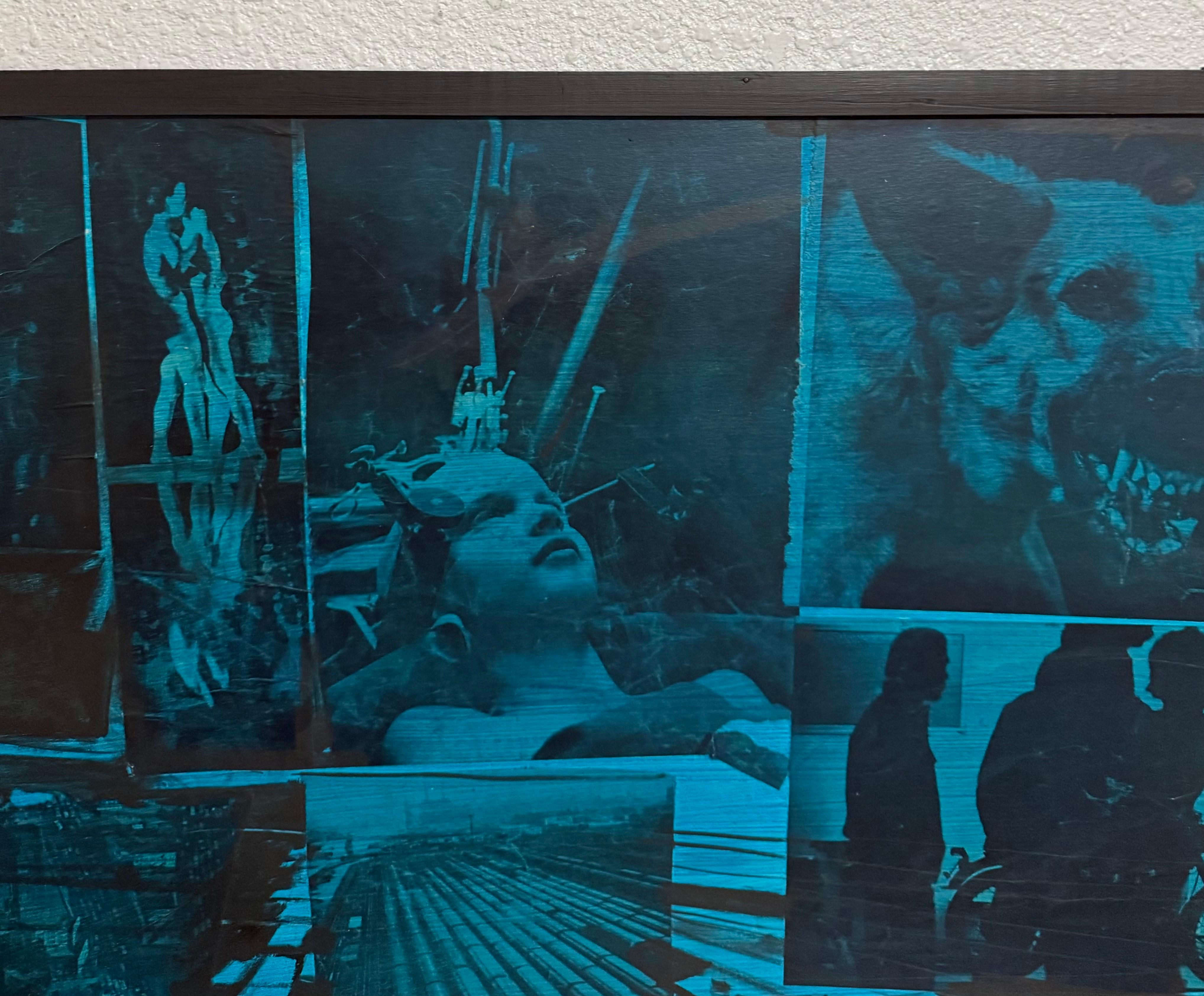 Large John Hultberg SF Bay Area Artist Abstract Expressionist Collage Painting For Sale 1