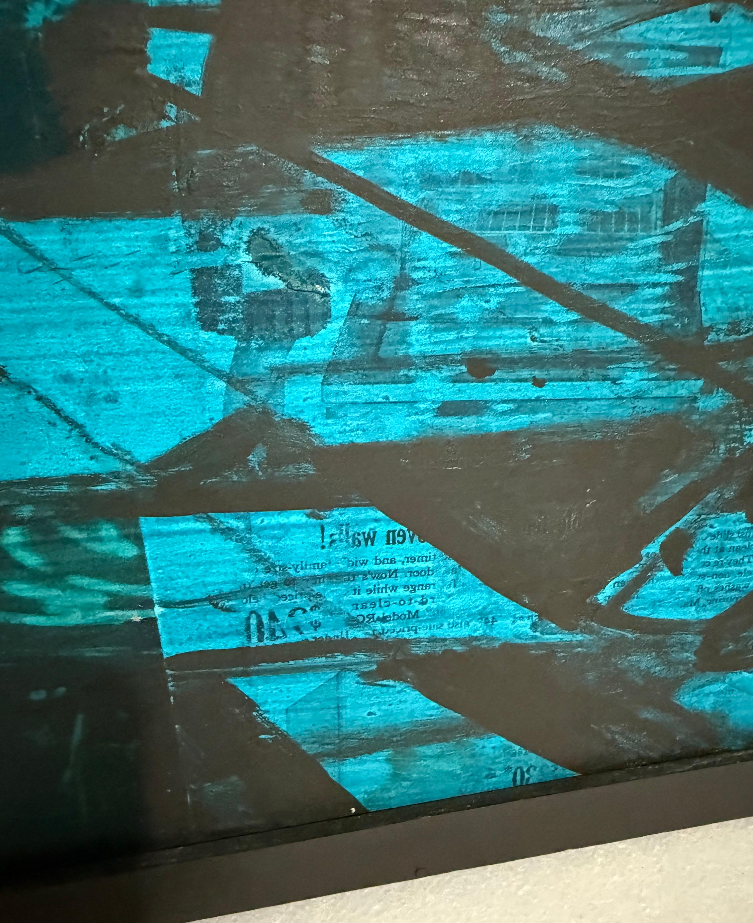 Large John Hultberg SF Bay Area Artist Abstract Expressionist Collage Painting For Sale 2