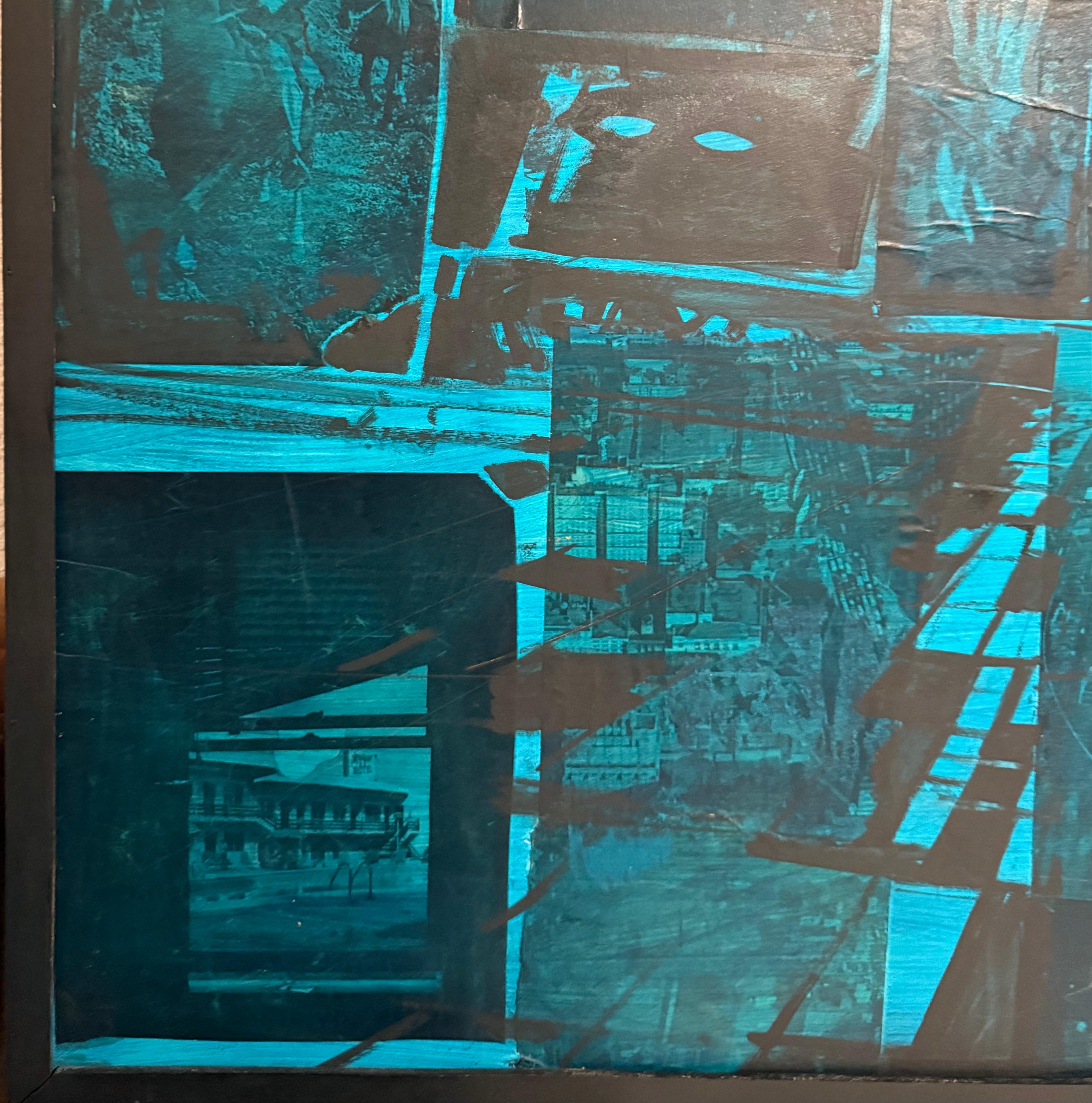 Large John Hultberg SF Bay Area Artist Abstract Expressionist Collage Painting For Sale 6