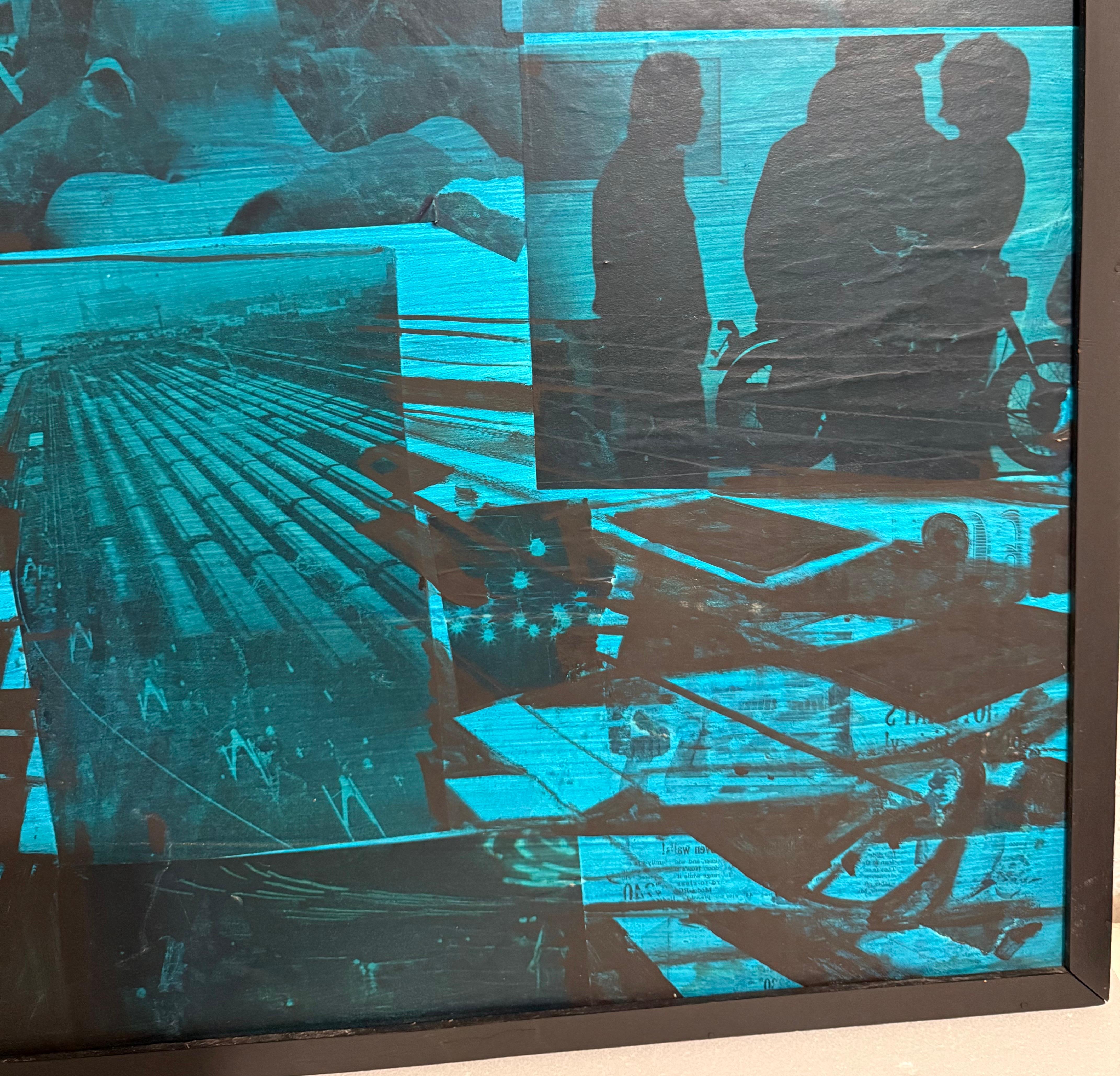 Large John Hultberg SF Bay Area Artist Abstract Expressionist Collage Painting For Sale 7